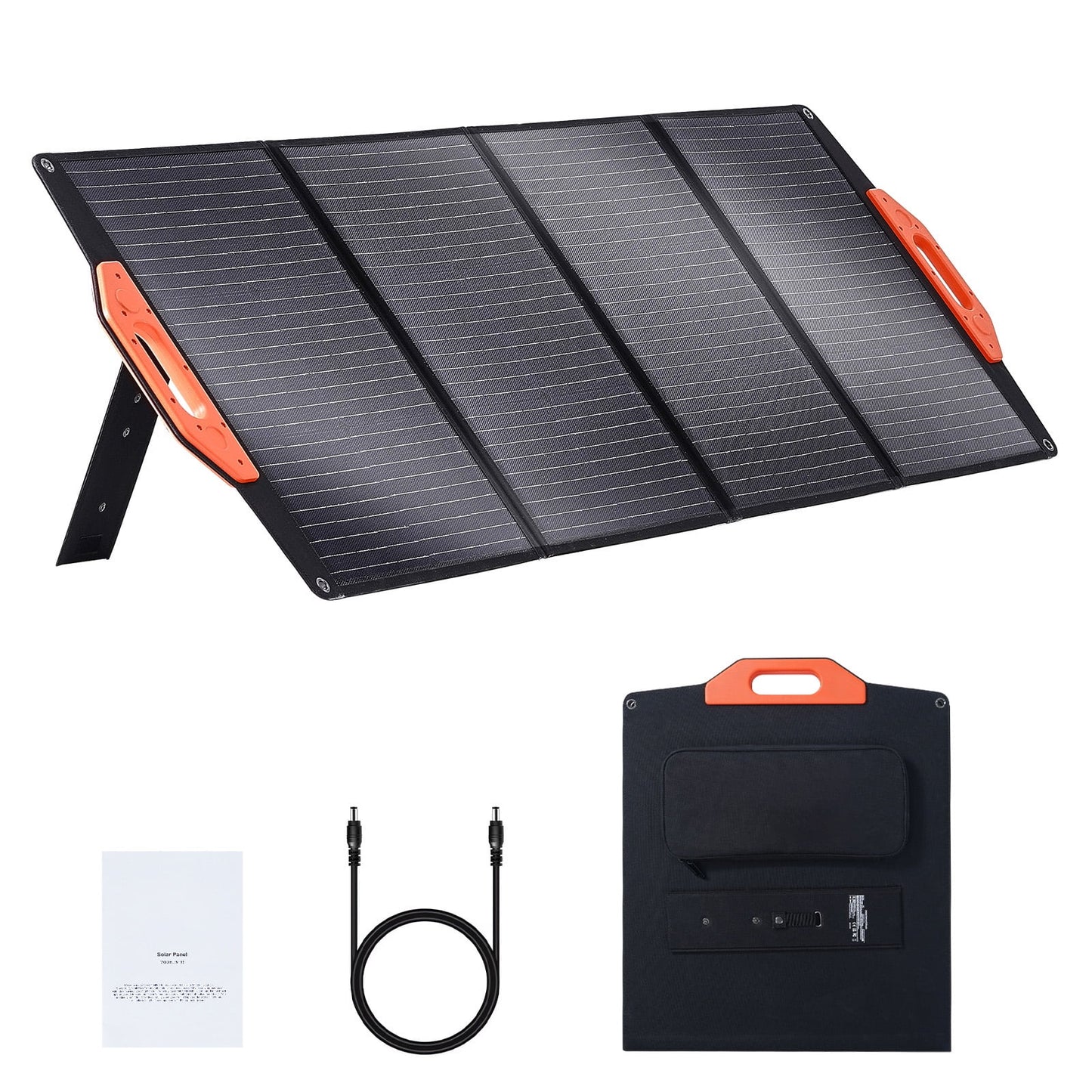 Compact Monocrystalline Solar Panel, 120W Folding ETFE Solar Charger, 23% Efficiency with Type C, DC 18V, QC3.0 USB, IP67 Waterproof for Residential, Remote Locations, Trekking