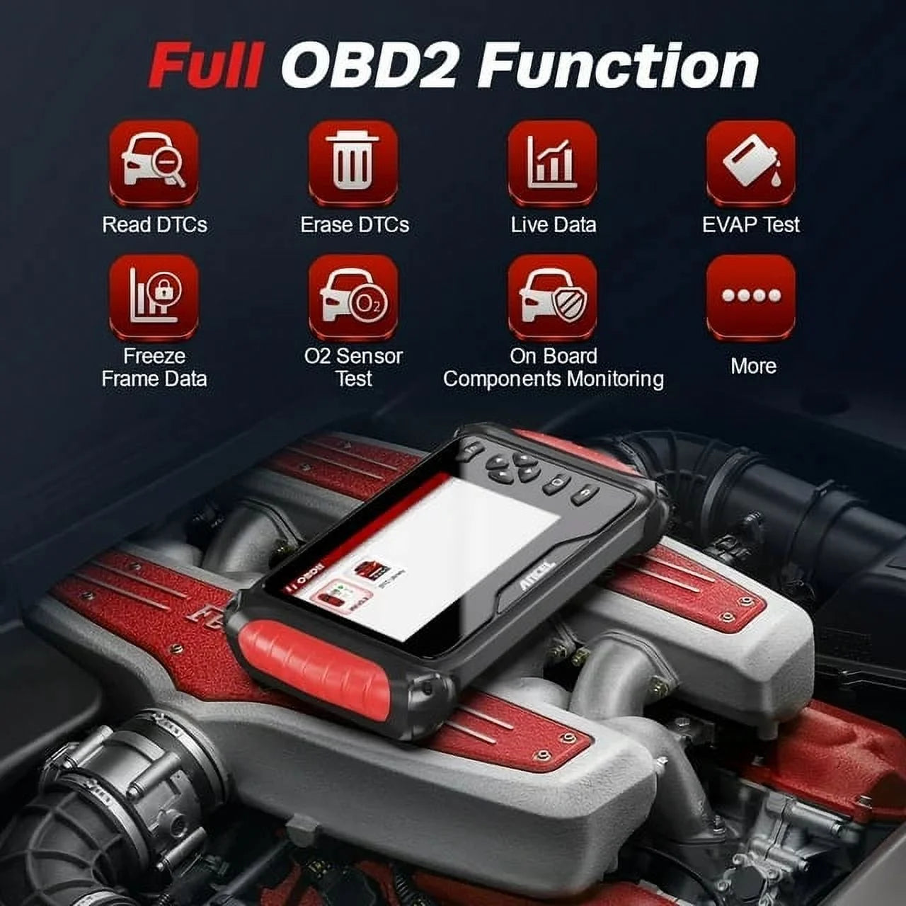 FX8000-I OBD2 Scanner Four Systems Diagnostic Scan Tool ABS SRS Gearbox Engine OBDII Code Reader Car Scanner Oil Reset Service Automotive EOBD OBD Diagnostic Scanner Auto VIN Free Update 7Inch
