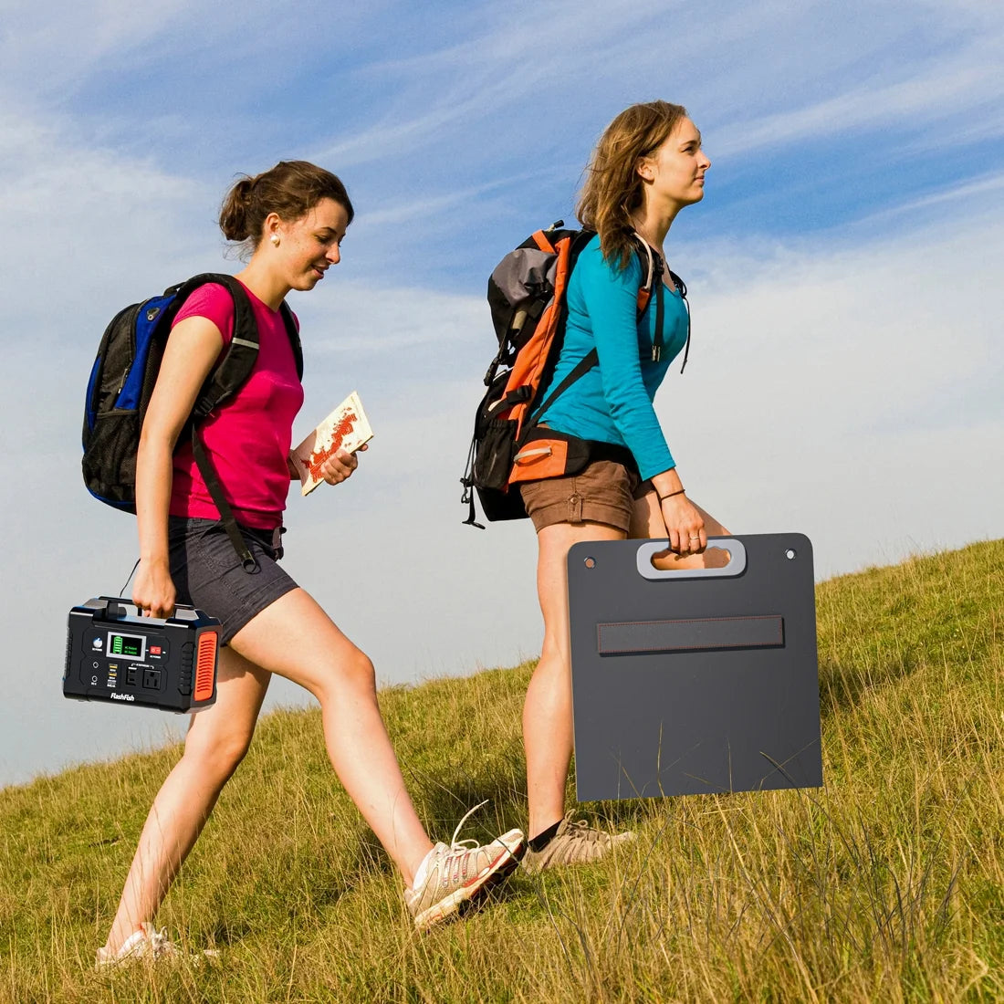 200W Solar Generator with 60W Solar Panel, Waterproof Backup Power Emergency Power Supply