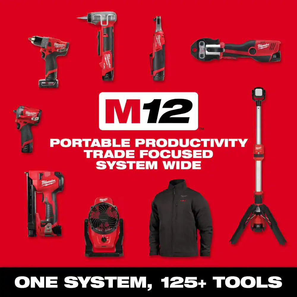M12 FUEL 12-Volt Li-Ion Brushless Cordless Hammer Drill and Impact Driver Combo Kit (2-Tool) with M12 Right Angle Drill