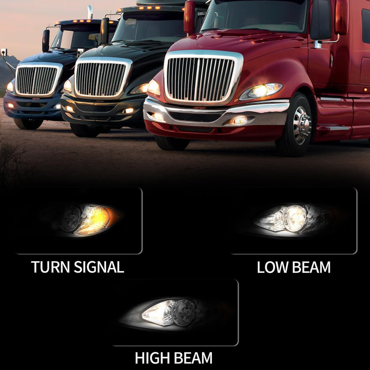 Headlight Assembly Fit for 2008-2016 International Prostar Pair
