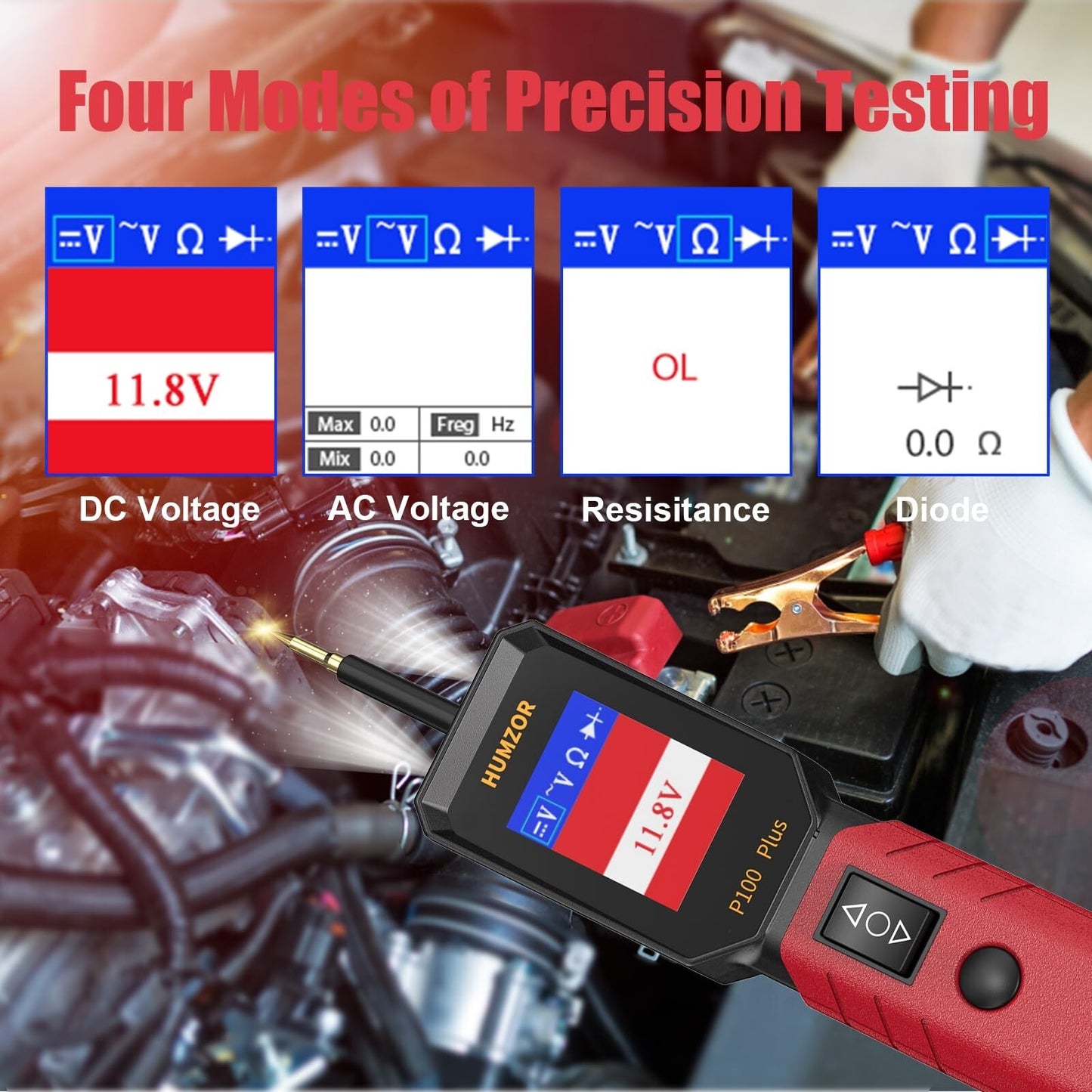 Automotive Circuit Tester, P100 plus 12V 24V Car Power Circuit Probe Electric...