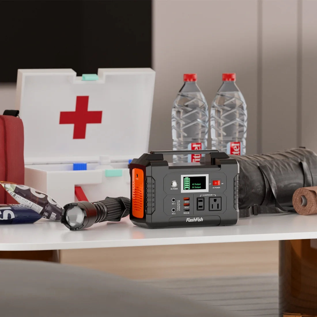 200W Solar Generator with 60W Solar Panel, Waterproof Backup Power Emergency Power Supply