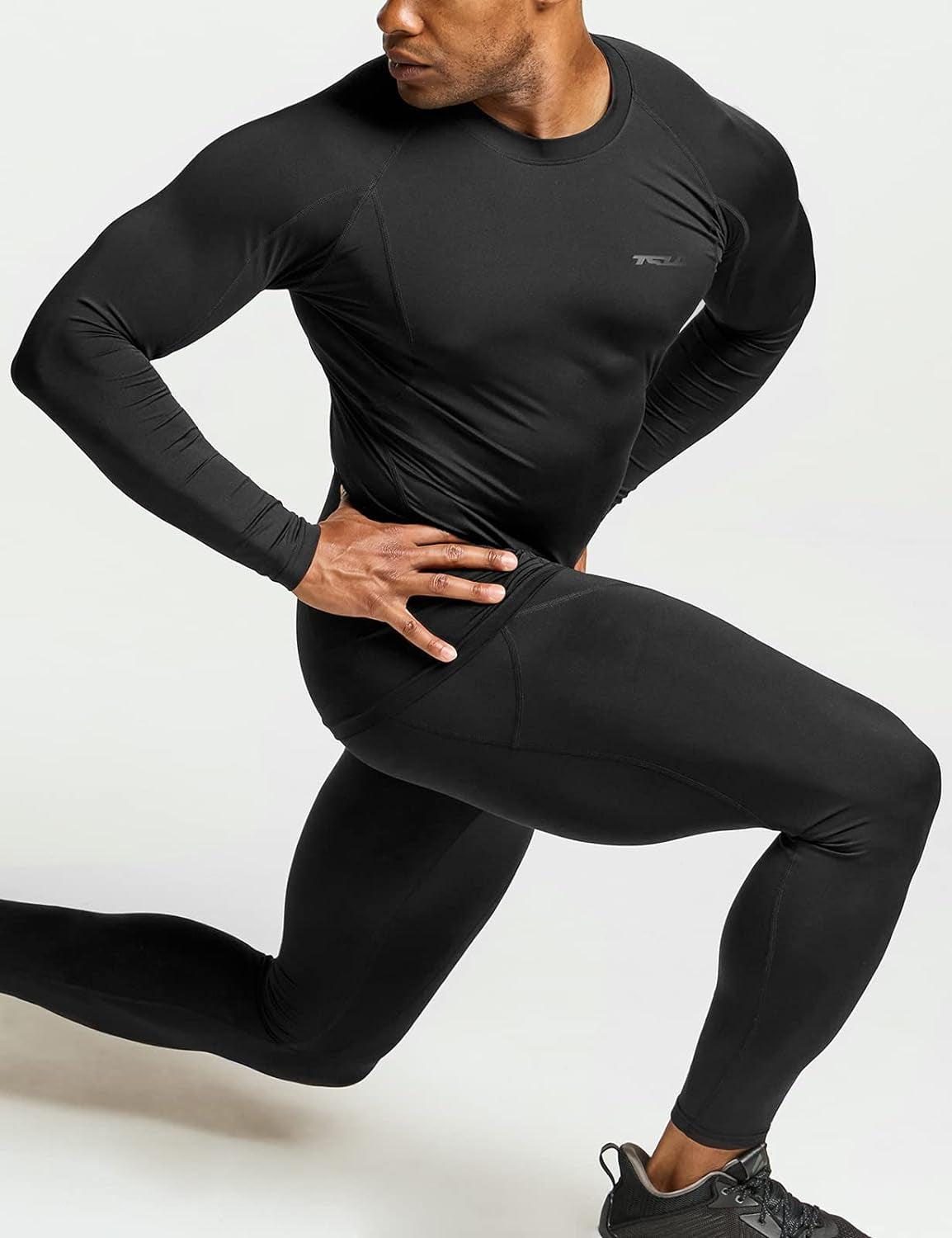 Men'S UPF 50+ Long Sleeve Compression Shirts, Athletic Workout Shirt, Water Sports Rash Guard