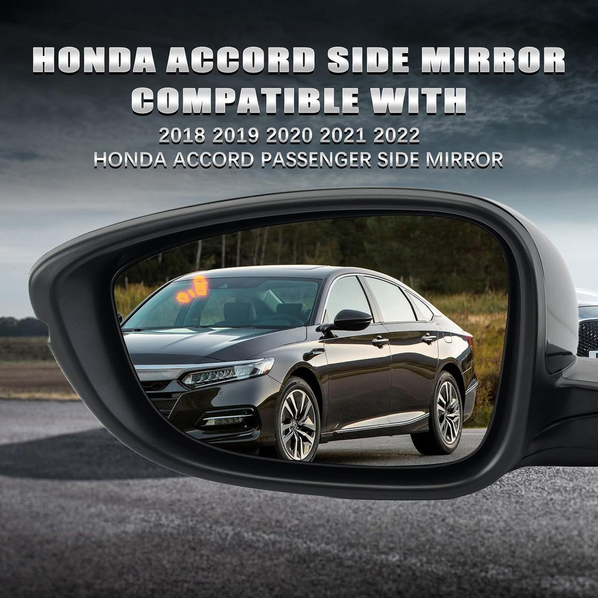 Left Driver Side Mirror Compatible with Honda Accord 2018-2022 with Turn Signal Light Power Glass Heated with Blind Spot Detection 8-Pins Replaces 76251TVAA31ZJ | 76258TVAA42