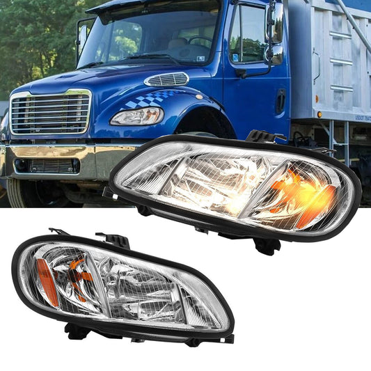 Pair Headlight Assembly Kit for Freightliner Columbia Headlight 04-13 Left Right