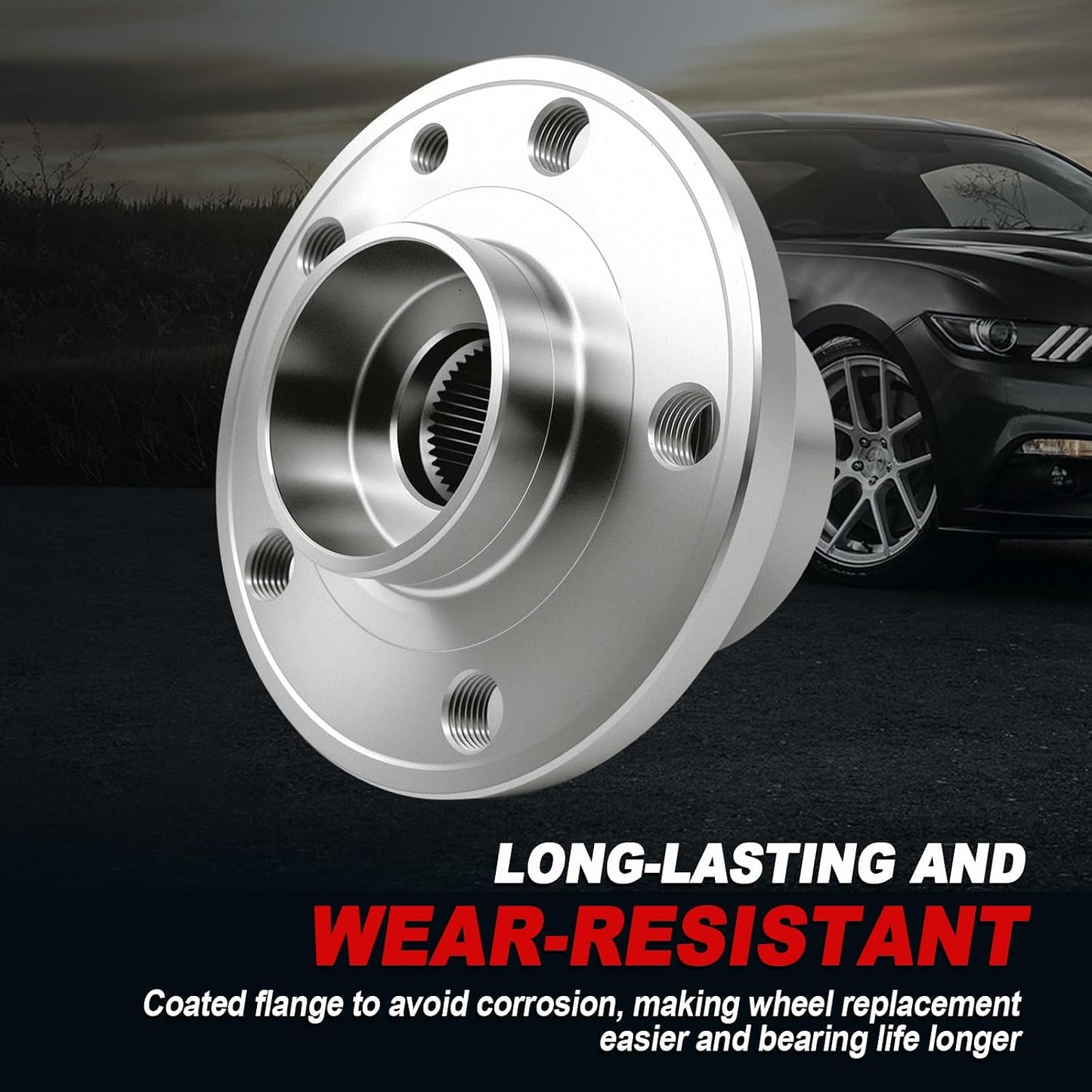 2Pcs 513328 Front Wheel Bearing Hub Assembly Compatible with Volvo S80 2007-2016, for Volvo V60 2015-2018 S60 2011-2018, for Volvo Xc70 2008-2016 Xc60 2010-2017, V70 2008 2009 2010, 5 Lugs