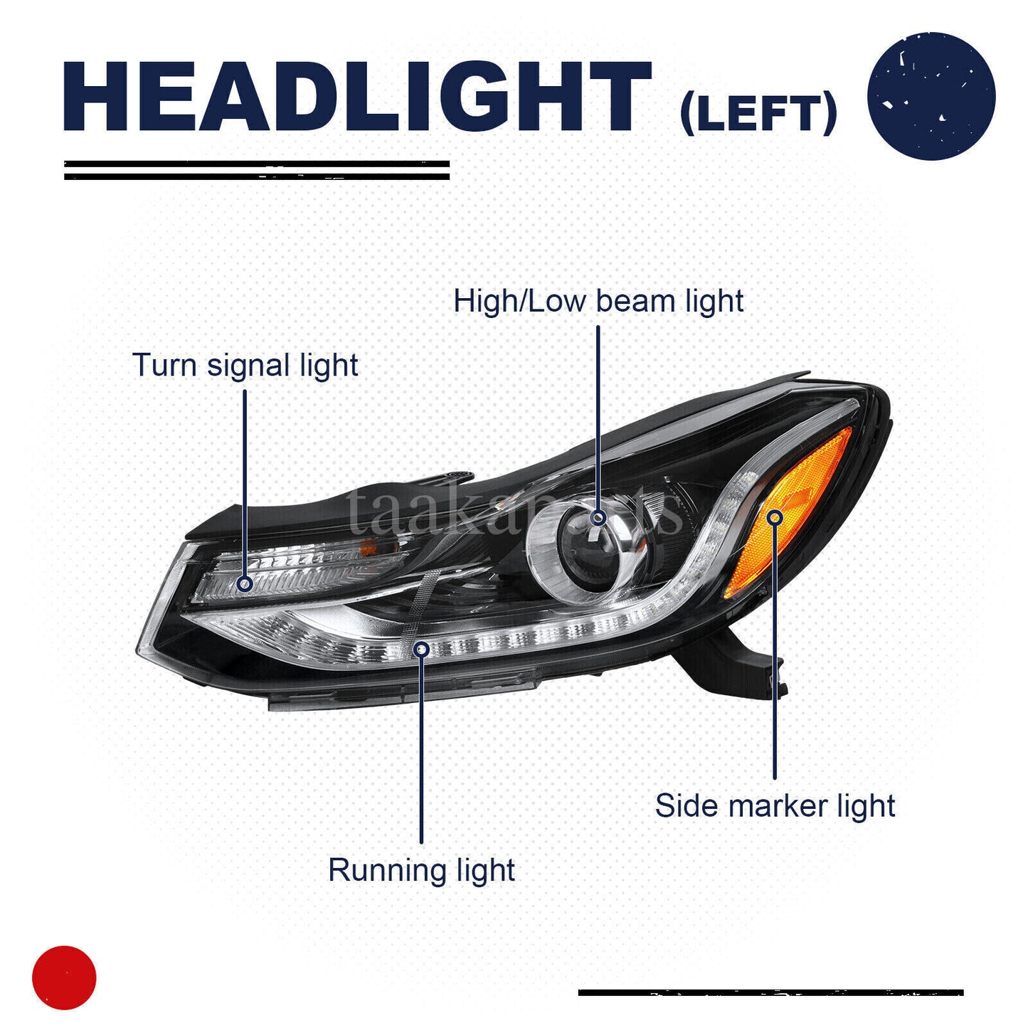 Headlights Headlamps Projector W/ LED DRL for 2017-2022 Chevy Trax Left & Right