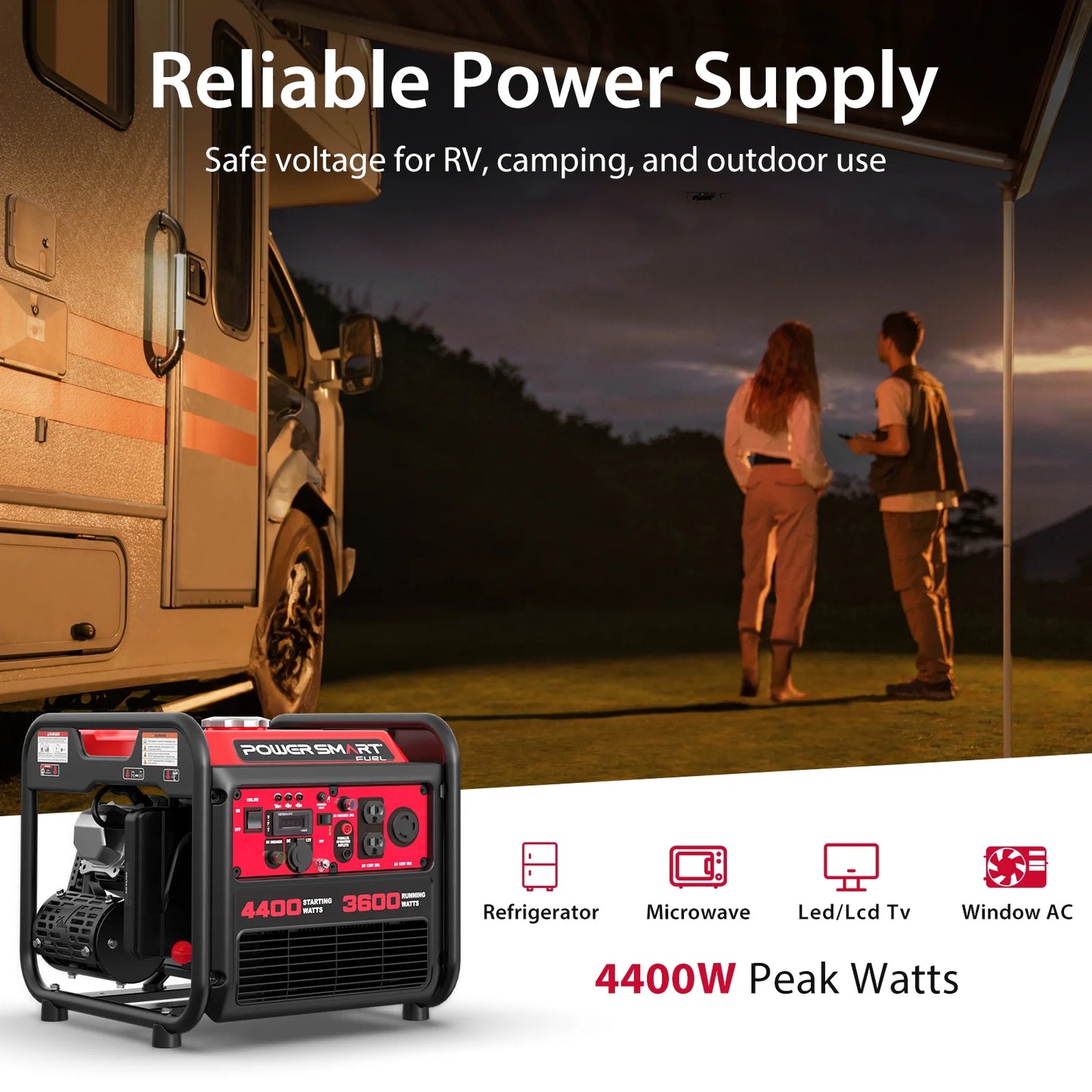 4400-Watt Powered for Outdoor and Home Use, EPA Compliant Gas Portable Inverter Generator