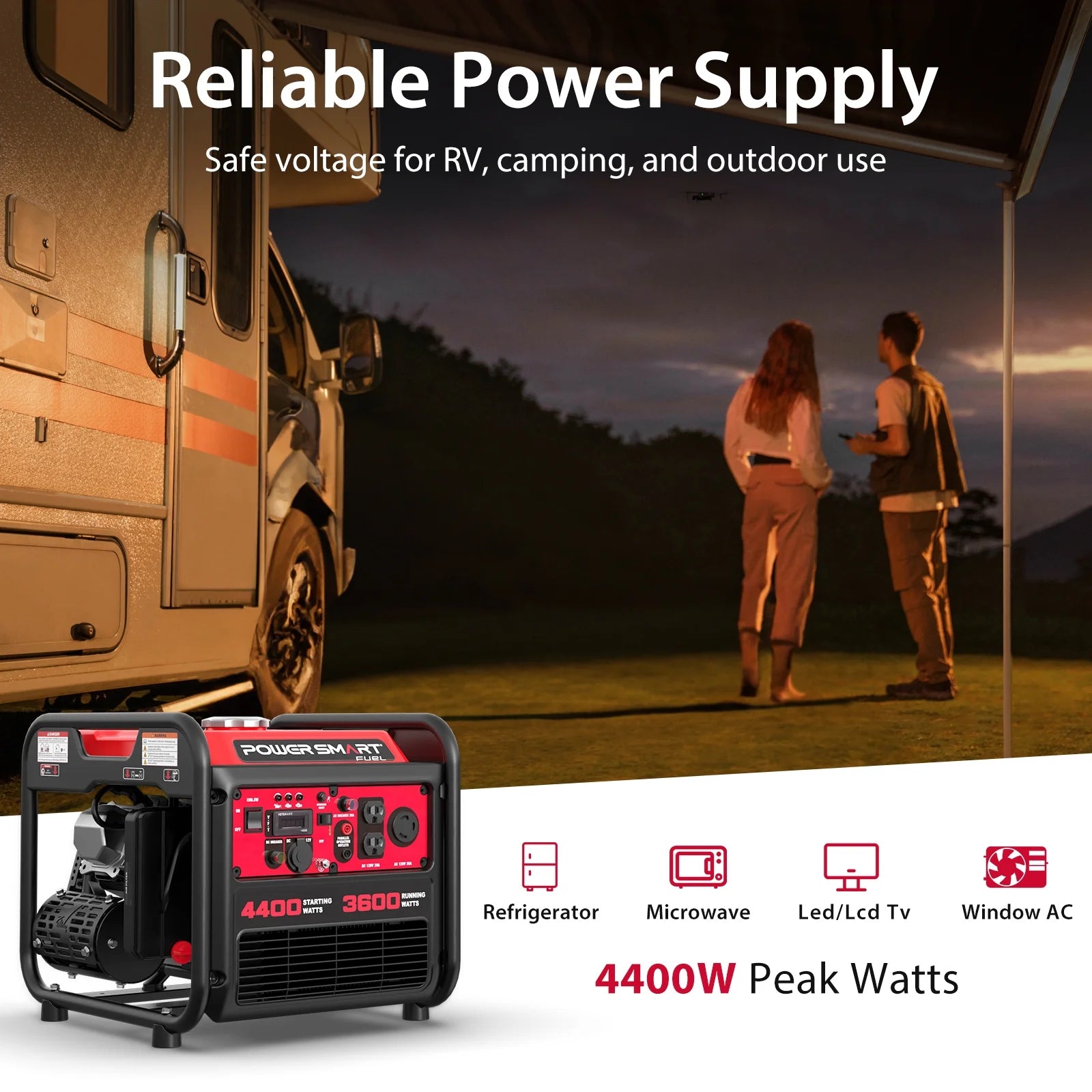4400-Watt Powered for Outdoor and Home Use, EPA Compliant Gas Portable Inverter Generator