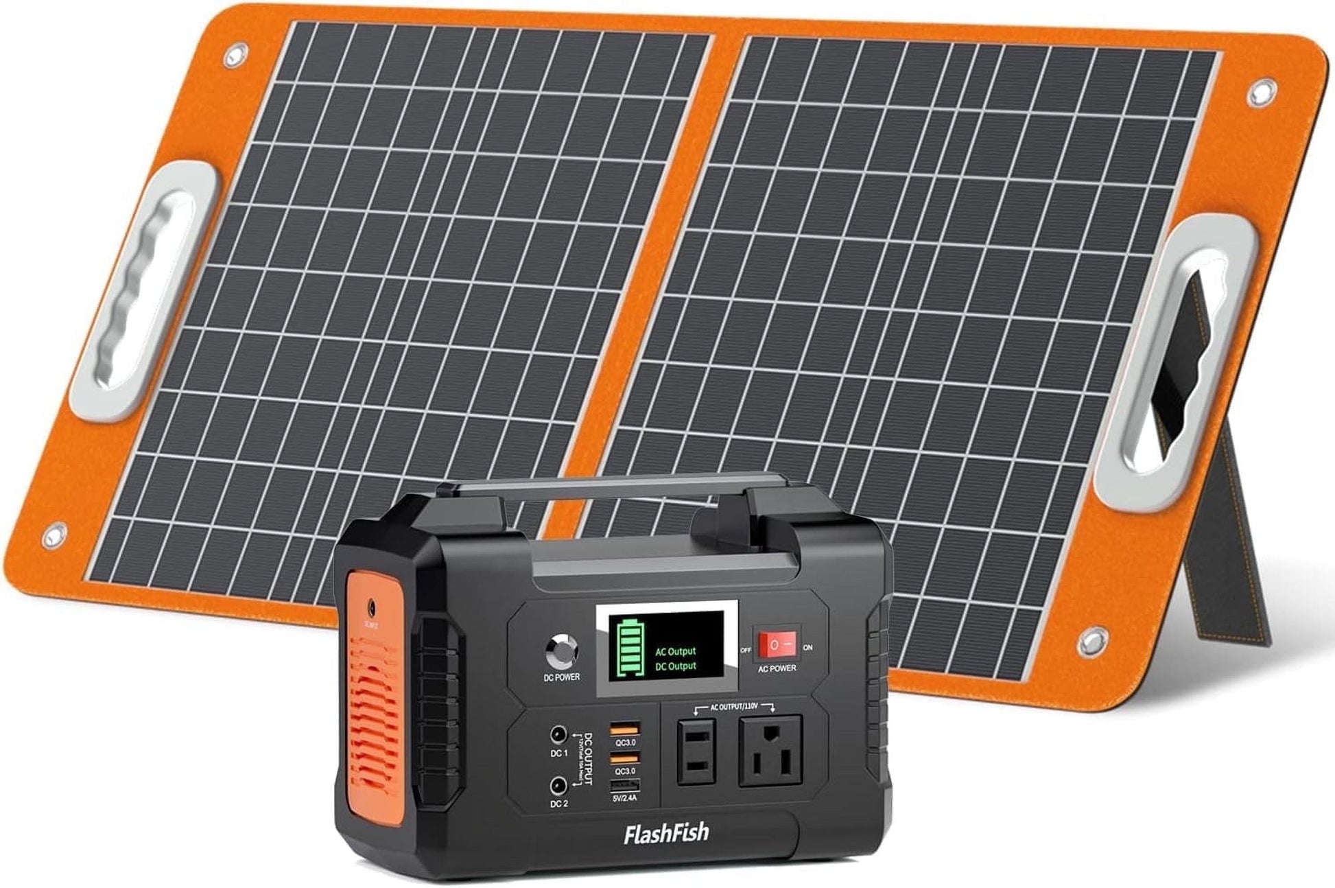 200W Solar Generator with 60W Solar Panel, Waterproof Backup Power Emergency Power Supply