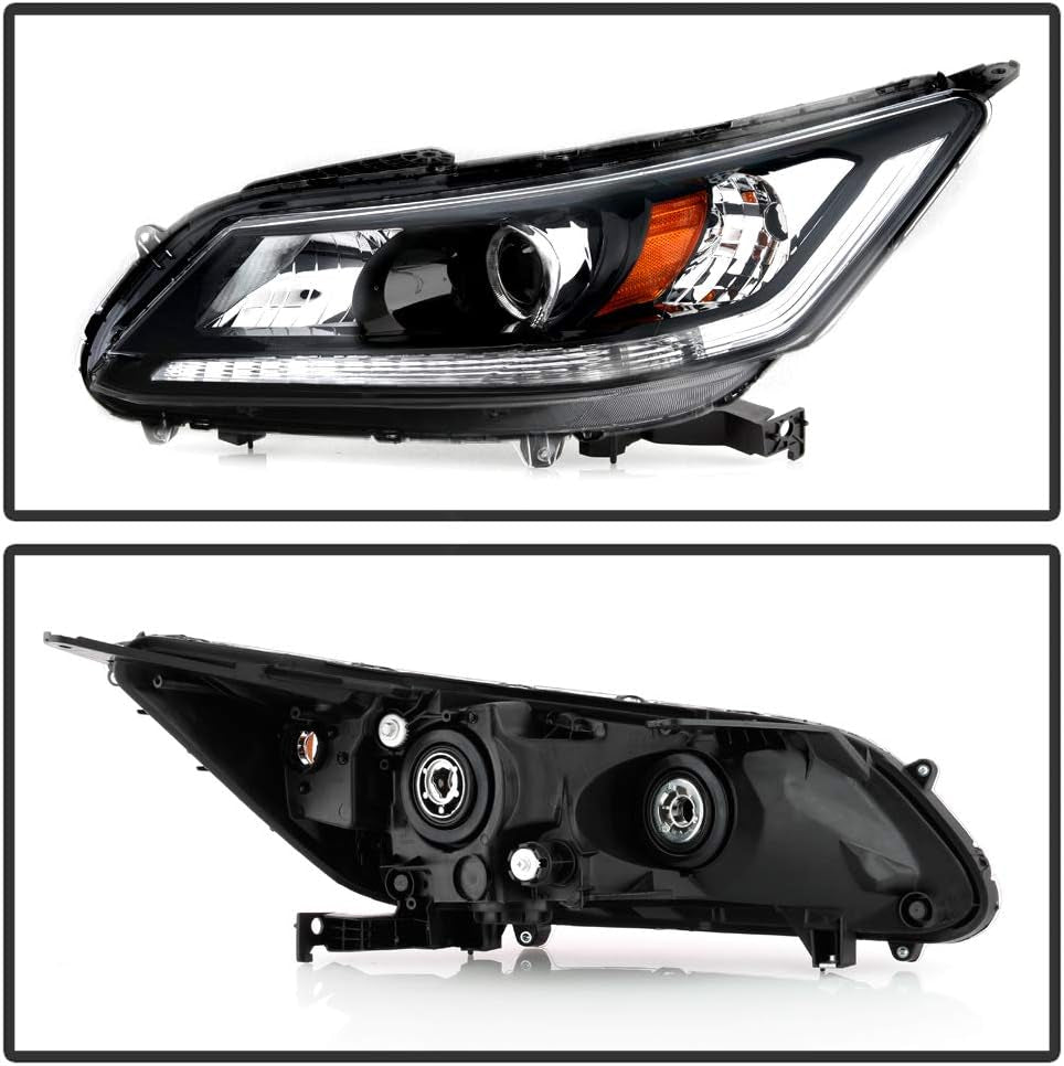 - for [Factory Halogen Model W/O LED DRL] 2013-2015 Honda Accord Sedan Projector Headlights Headlamps Left+Right