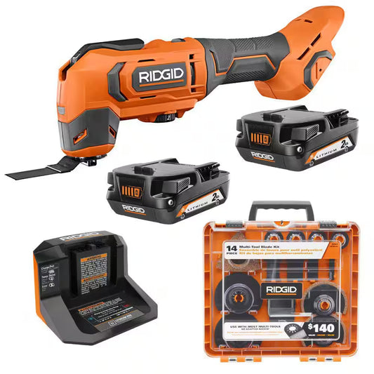 18V Cordless Oscillating Multi-Tool Kit with (2) 2.0 Ah Batteries, Charger, and 14-Piece Blade Kit