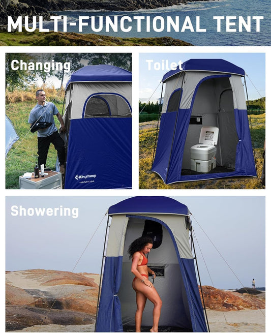 Shower Tent, Portable Privacy Tent Outdoor Camping 1/2 Room Toilet Tents with Shower Bag & Dressing Room for Travel Beach Tailgate