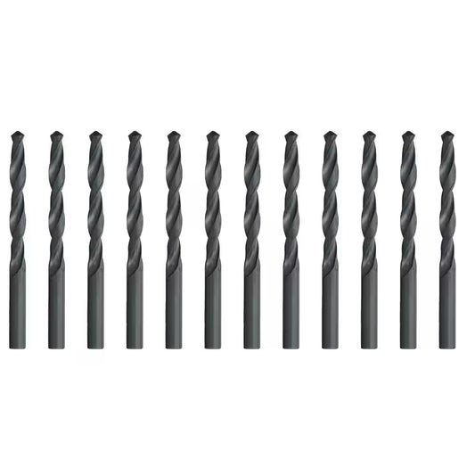 1/4 In. High Speed Steel General Purpose Black Oxide Twist Drill Bit (12-Pack)