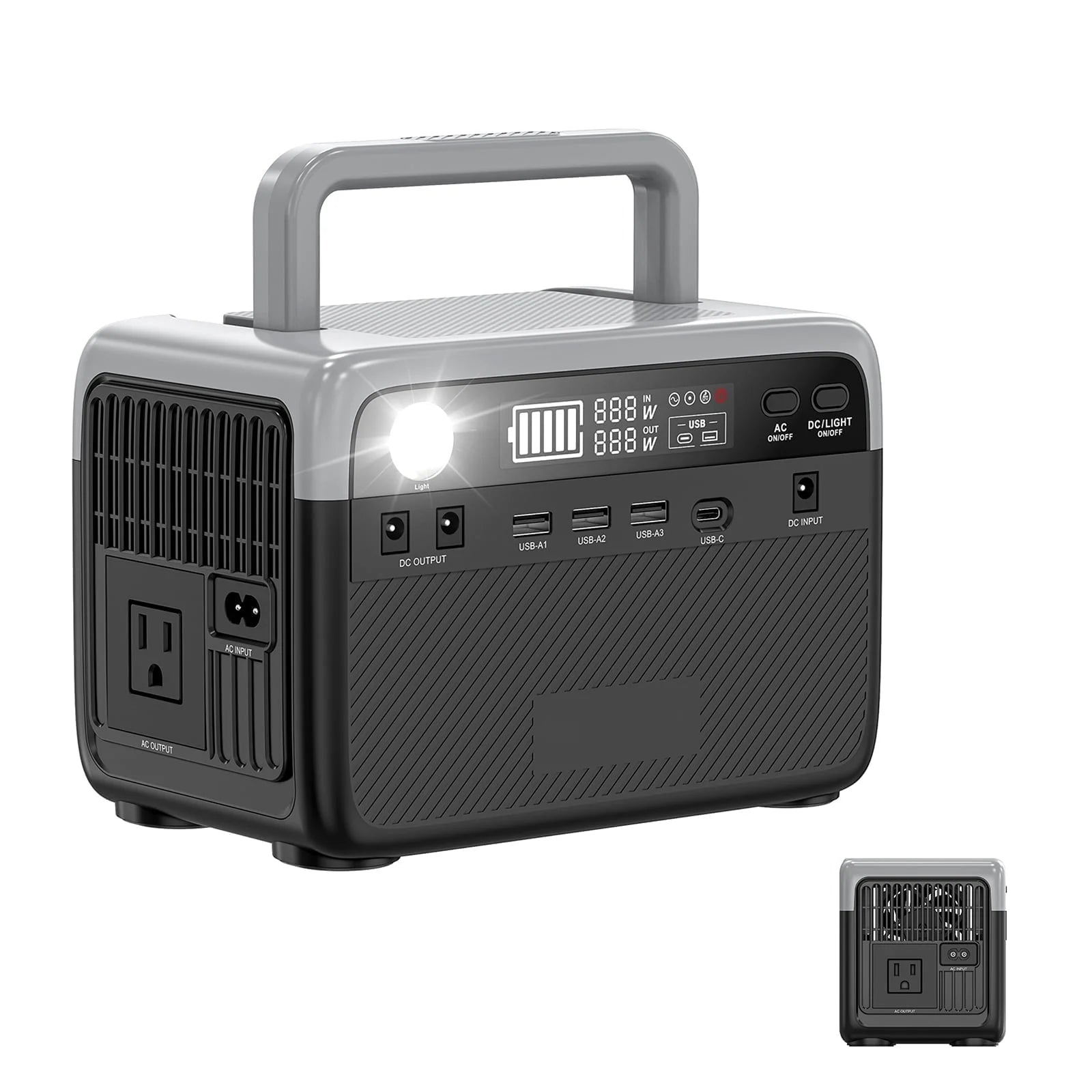 300W(Peack 600W) Portable Power Station 296Wh Capacity Lithium Battery Solar Generator Fast Charging (Solar Panel Optional) for Home Backup Outdoor Camping