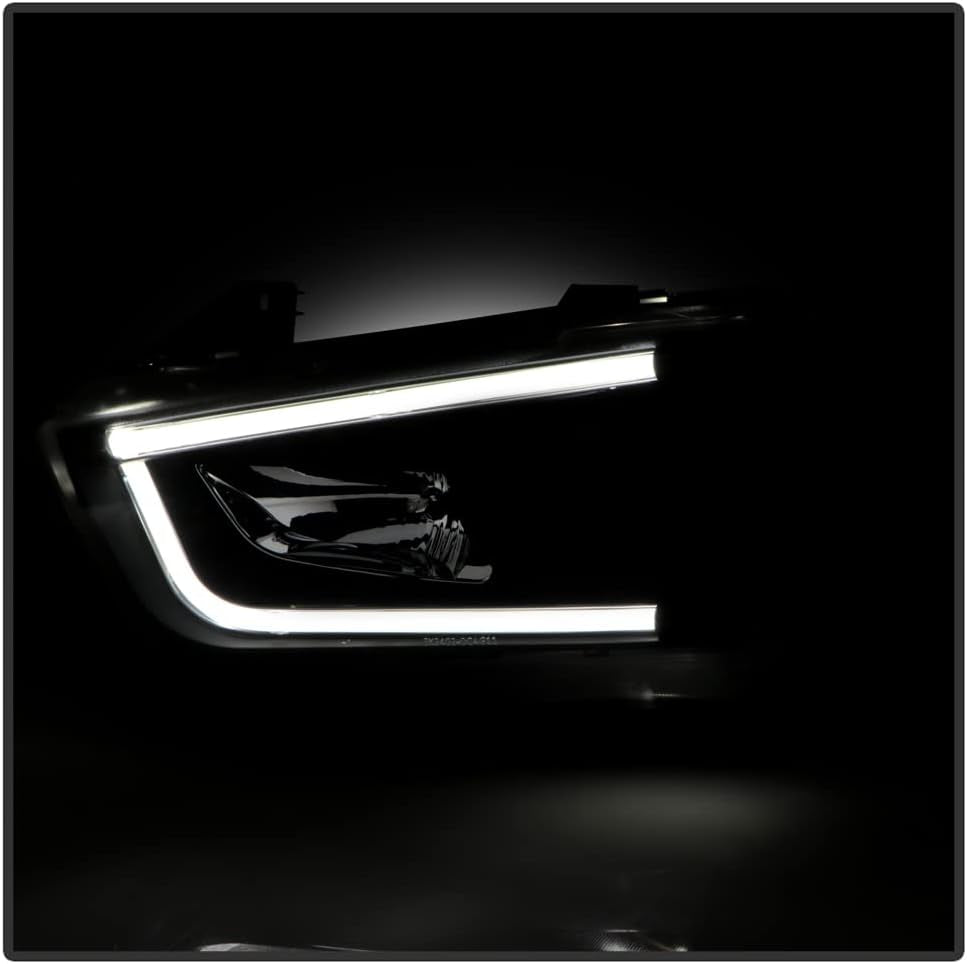 - for [Halogen Model] 2011-2014 Dodge Charger LED DRL Tube Black Housing Projector Headlights Headlamps Assembly