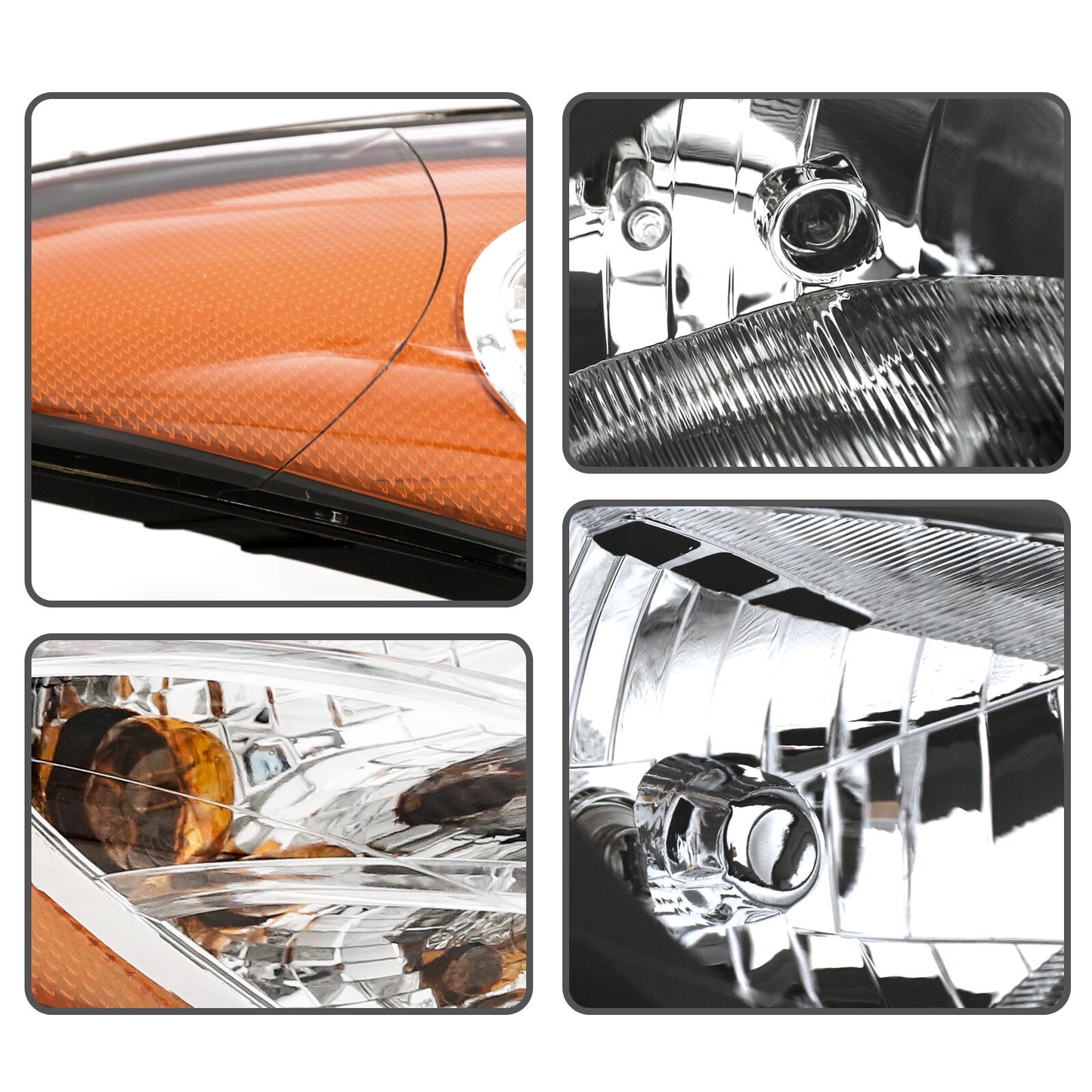 For 2011-2013 Hyundai Elantra Chrome Halogen Headlights Assembly Pair W/Bulbs