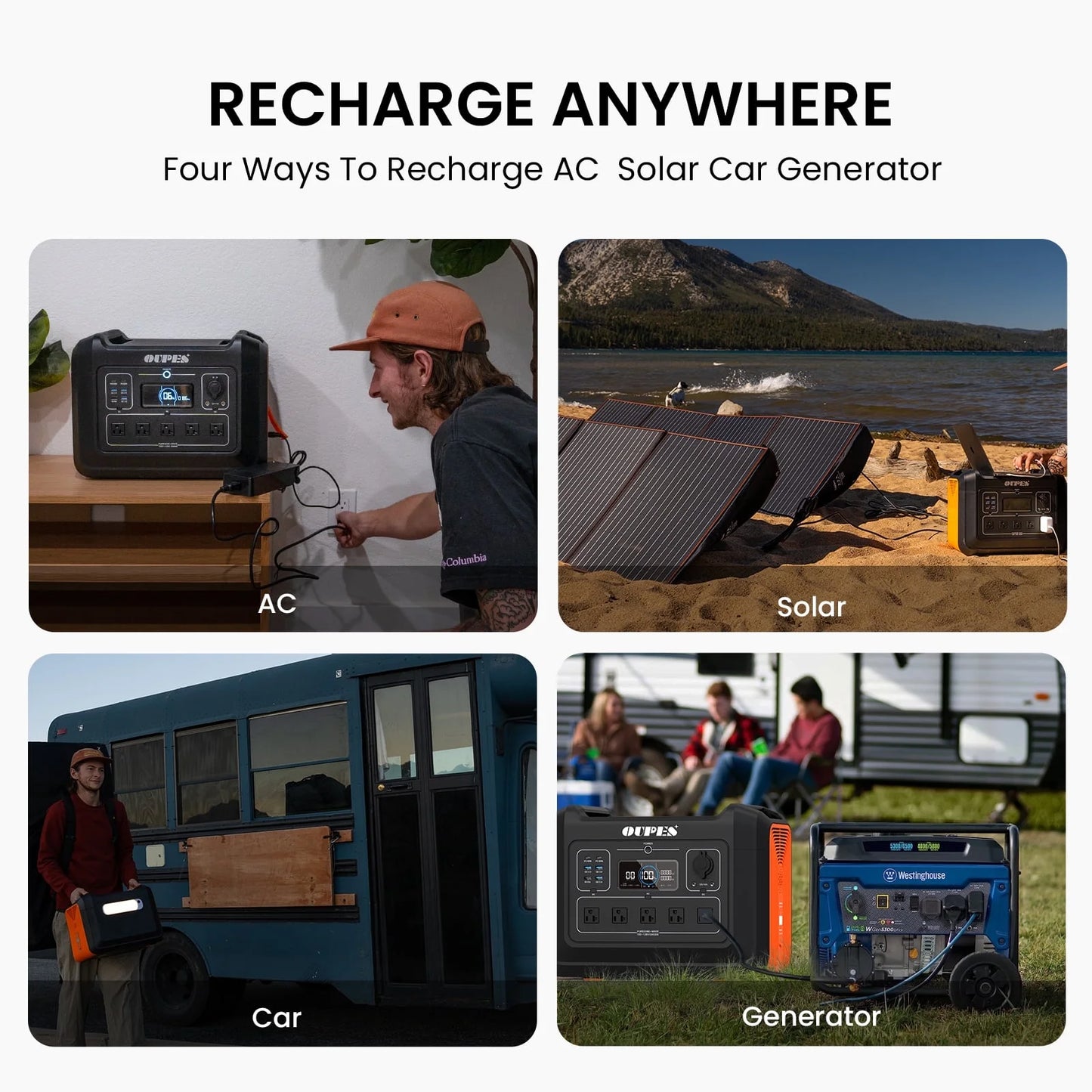 2400W 2232Wh Portable Power Station with 240W Solar Panel,Solar Generator for Outdoor Camping,Home Backup,Emergency,Rvs