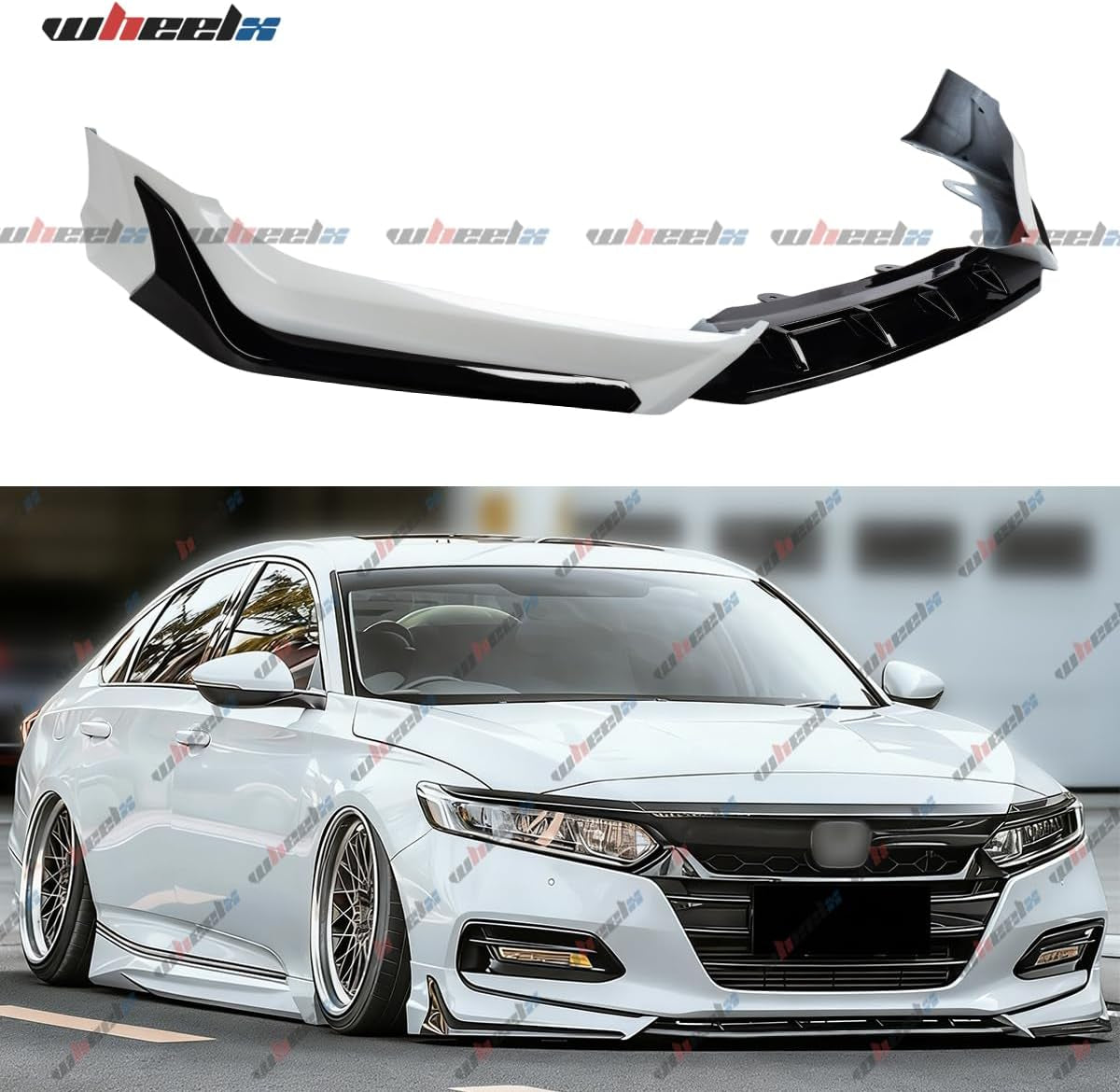 Front Bumper Lip Compatible with 2018-2020 Honda Accord, ACR JDM Style 5Pcs Air Dam Spoiler Splitter Chin Fits for EX EX-L LX SE Sport Touring Hybrid, Protection Body Kit (Platinum White Pearl)