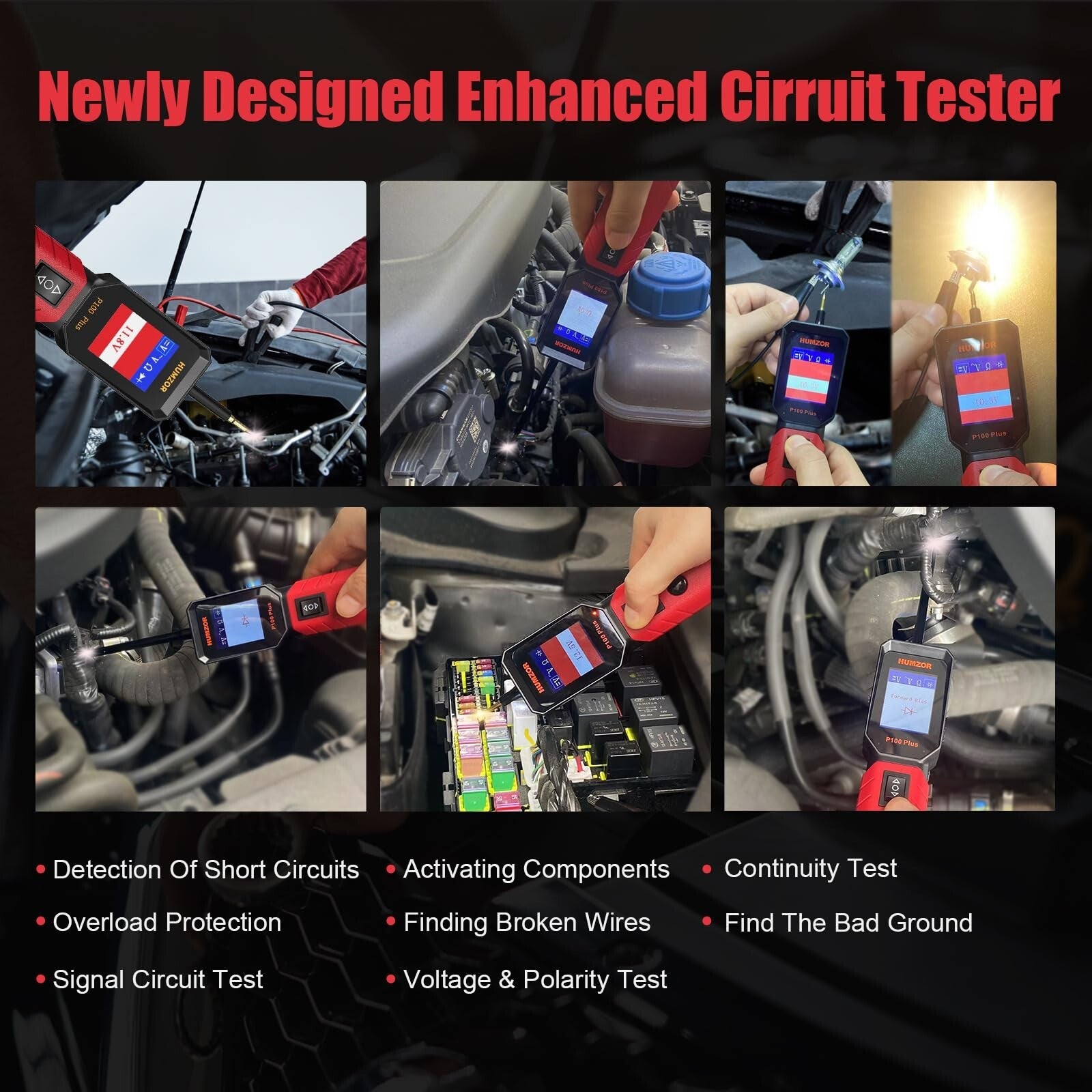 Automotive Circuit Tester, P100 plus 12V 24V Car Power Circuit Probe Electric...