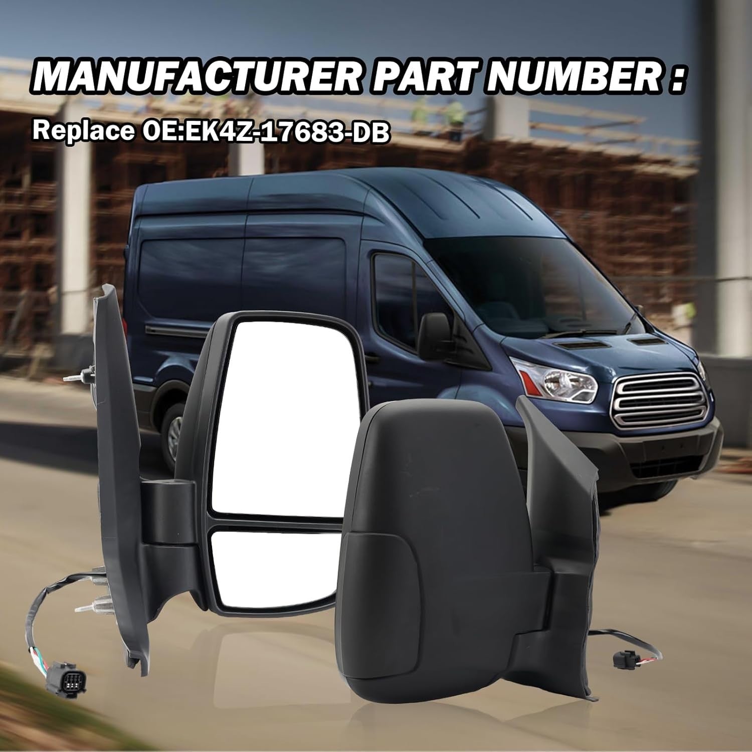 Passenger Side Mirror for 2015-2025 Ford Transit 150 250 350 350 HD Transit Side