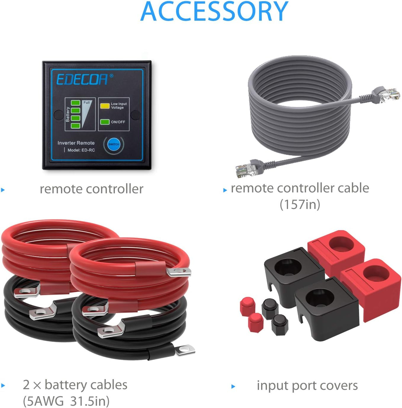 3000 Watt 24 Volts Power Inverter Pure Sine Wave 3000W DC 24V to 120V AC Solar Inverter with 3 Outlets and AC Terminal Block