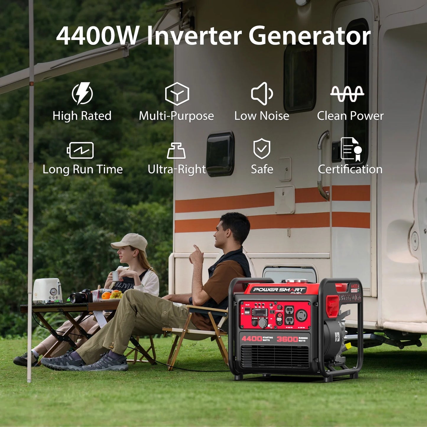 4400-Watt Powered for Outdoor and Home Use, EPA Compliant Gas Portable Inverter Generator