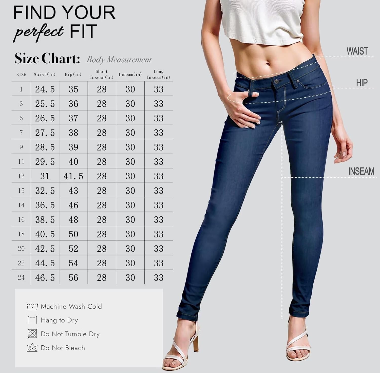 Womens Super Stretch Comfy Denim Skinny Jeans