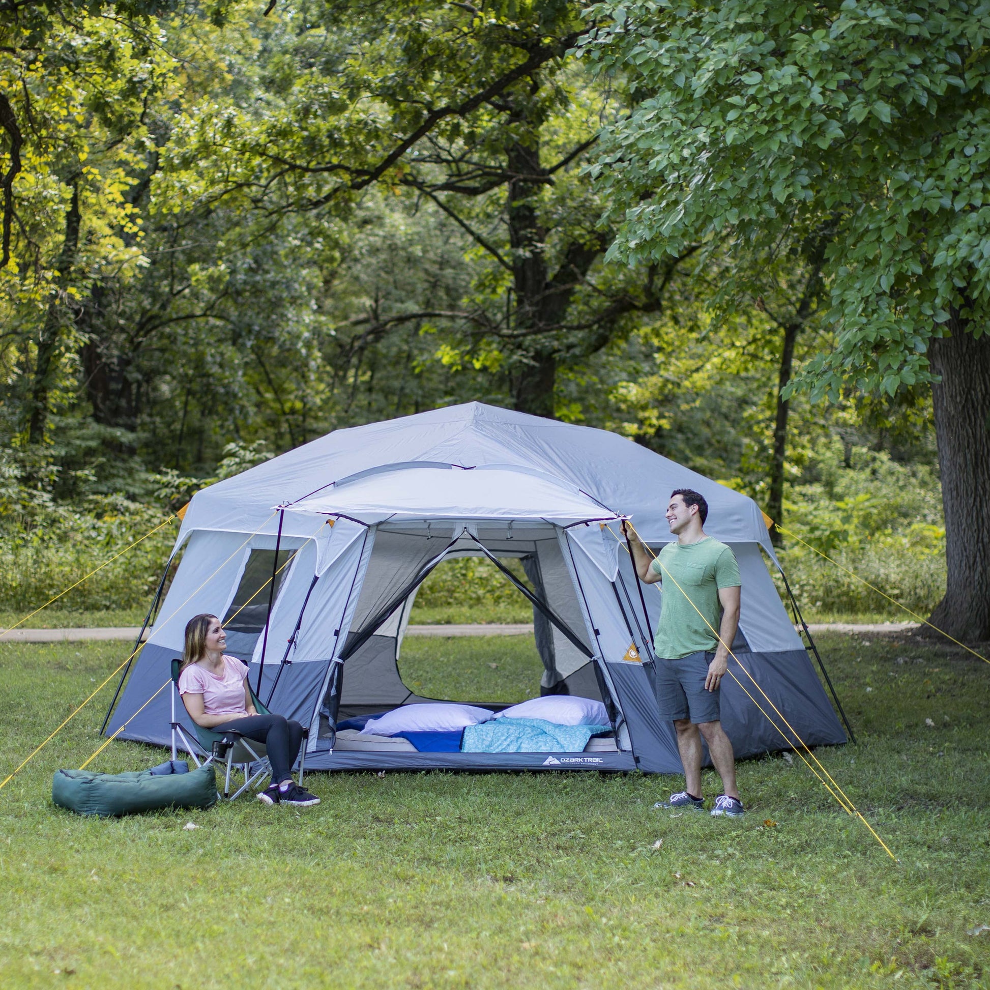 17' X 15' Person Instant Hexagon Cabin Tent, Sleeps 11
