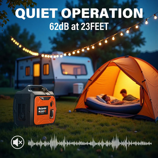 2400-Watt Portable Inverter Generators, 120V Quiet Outdoor Generator, Small Generator for Camping Outdoor Emergency Power Backup, Gas Powered Engine, ECO Mode, EPA Compliant