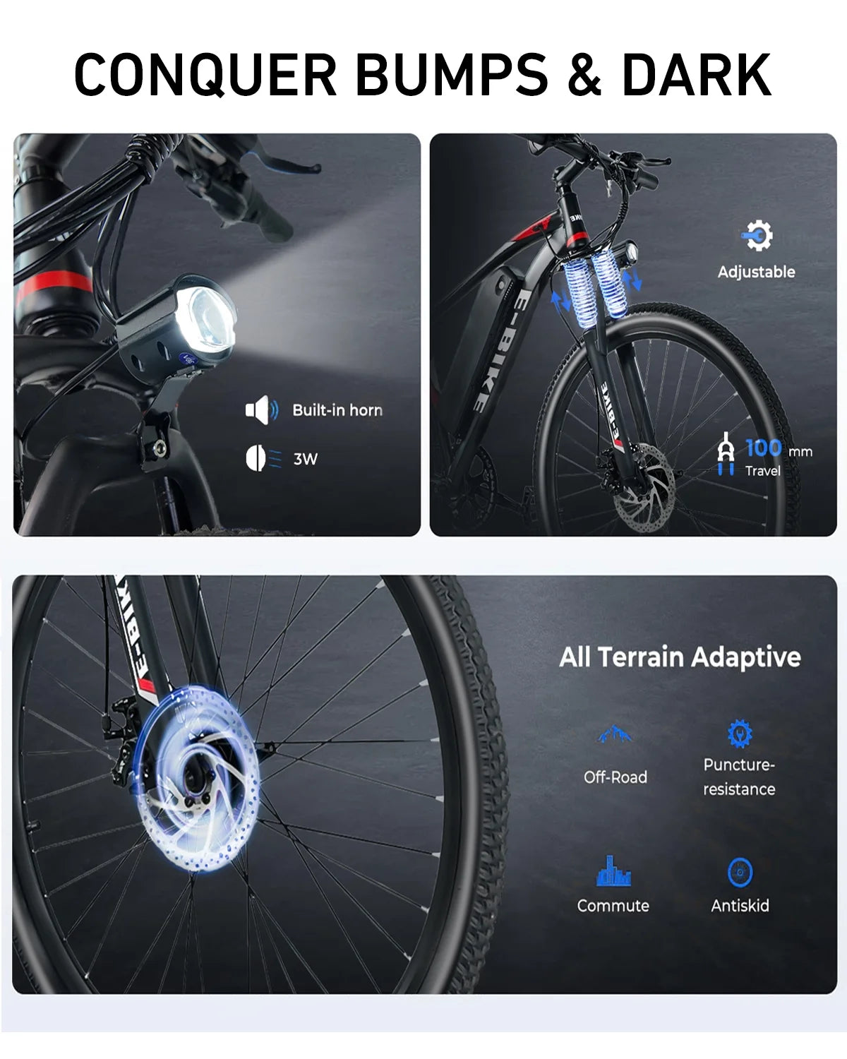 Electric Bike for Adults 750W Peak Motor, 25 Mph Ebike, 26" Tire Electric Bicycles with Max 15° Uphill, 36V 12Ah Battery, 45 Miles PAS Range, E Bikes for Adults and Teens, E-Mountain Bike, UL 2849