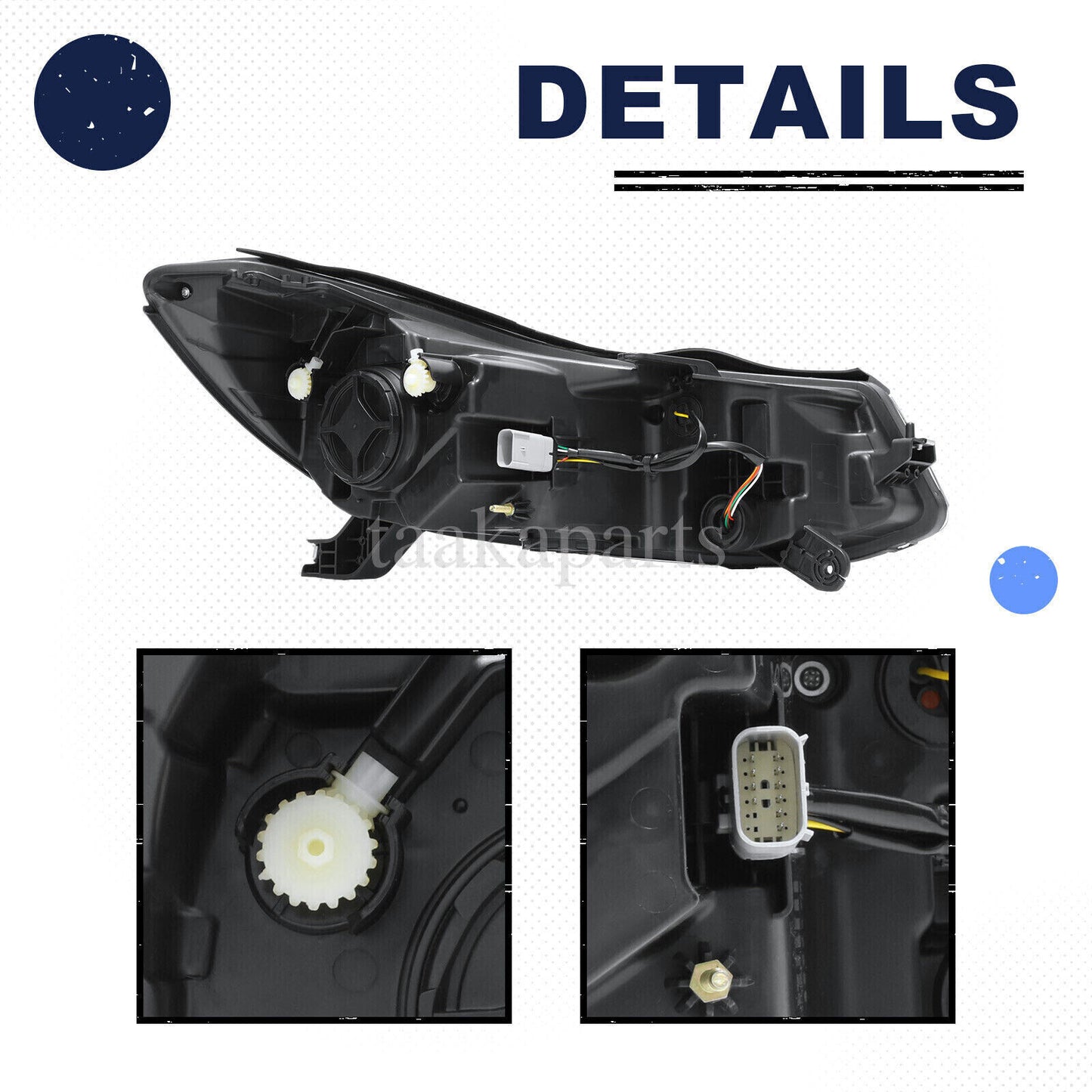 Headlights Headlamps Projector W/ LED DRL for 2017-2022 Chevy Trax Left & Right