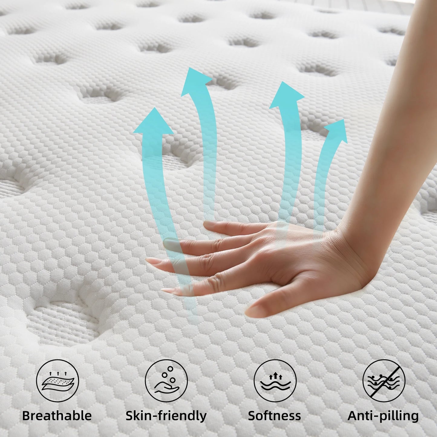 Full Mattress, 10 Inch Memory Foam Mattress in a Box, Individual Pocket Spring Mattress with Motion Isolation and Pressure Relief, Medium Firm, Certipur-Us