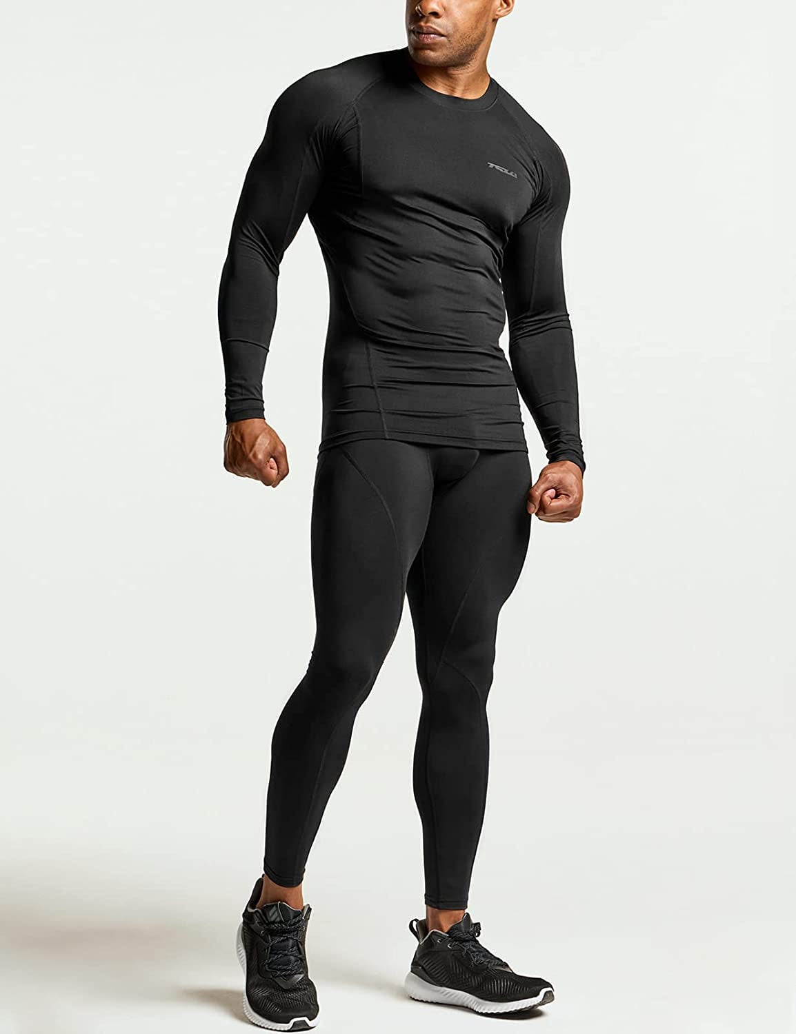 Men'S UPF 50+ Long Sleeve Compression Shirts, Athletic Workout Shirt, Water Sports Rash Guard