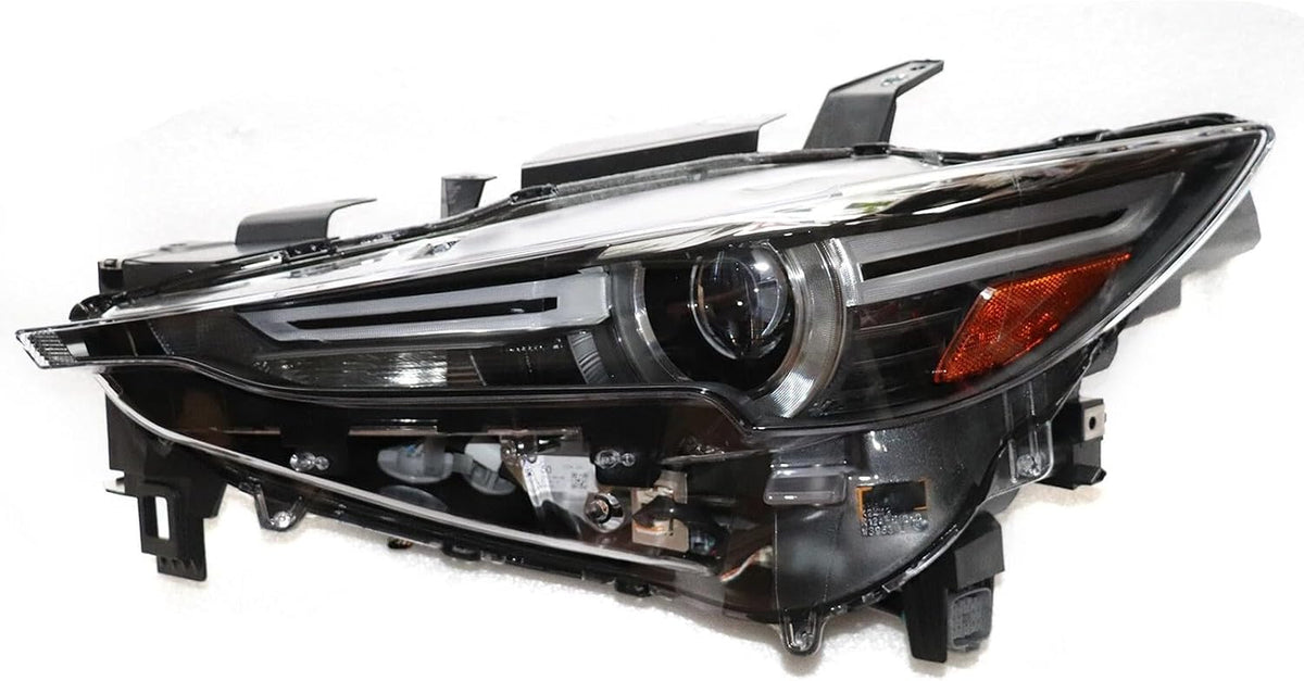 Headlights Assembly Driver and Passenger Side for 2017-2021 Mazda CX-5 LED (Without AFS) Left & Right Headlights Lamps Set W/Bulb Clear Lens Halogen Direct Replacement Headlights (Left)