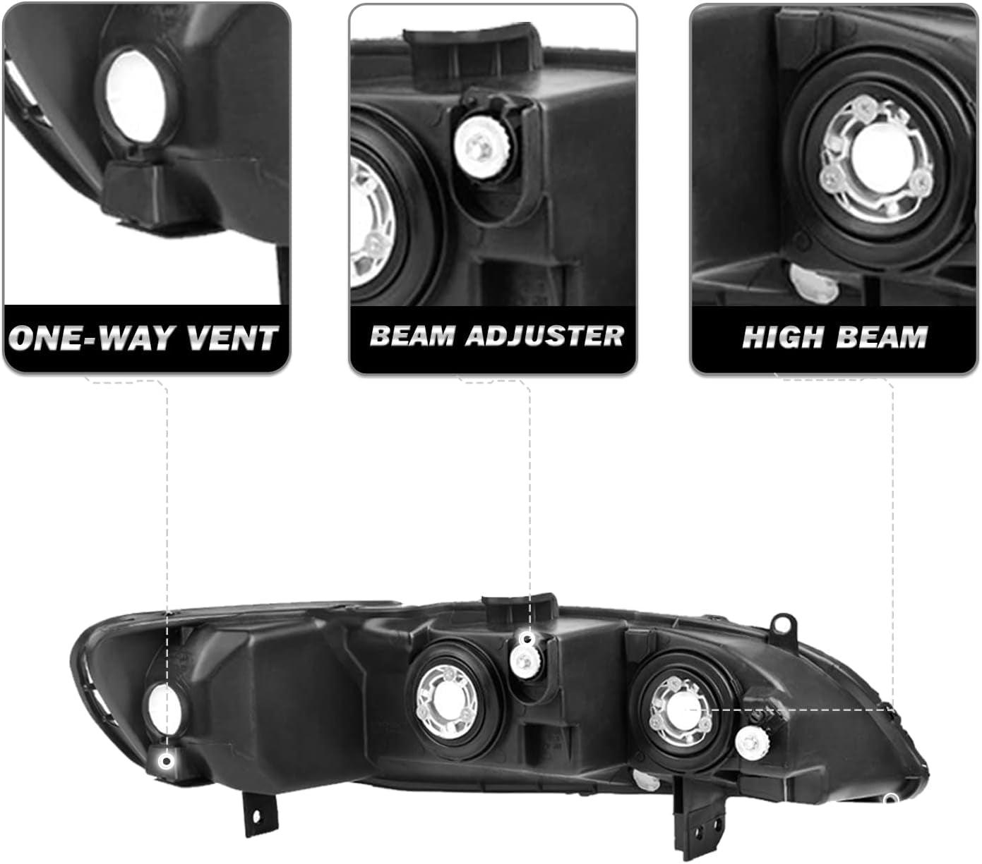 -For 1998-2002 Honda Accord Sedan/Coupe Headlight Headlamp Assembly