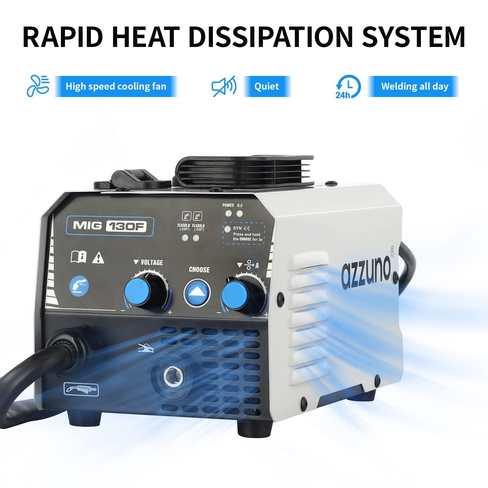 MIG Welder,Flux Core Welder Machine 110V 130Amp, Gasless MIG Welding Machine ...
