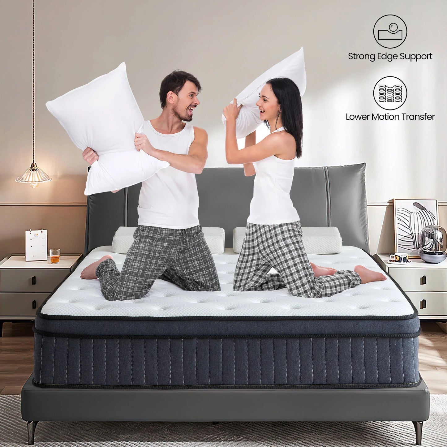 Full Mattress, 10 Inch Memory Foam Mattress in a Box, Individual Pocket Spring Mattress with Motion Isolation and Pressure Relief, Medium Firm, Certipur-Us