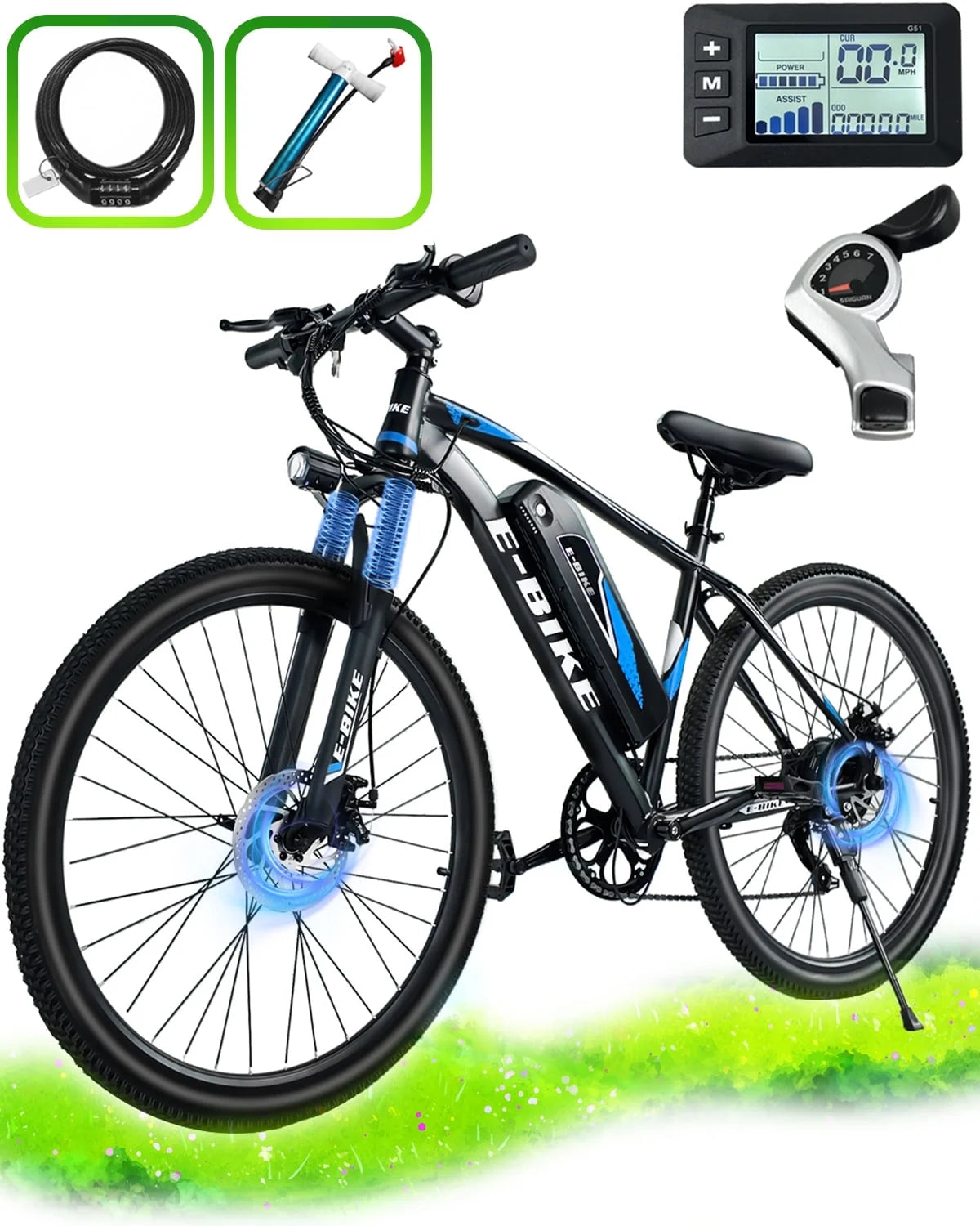 Electric Bike for Adults 750W Peak Motor, 25 Mph Ebike, 26" Tire Electric Bicycles with Max 15° Uphill, 36V 12Ah Battery, 45 Miles PAS Range, E Bikes for Adults and Teens, E-Mountain Bike, UL 2849