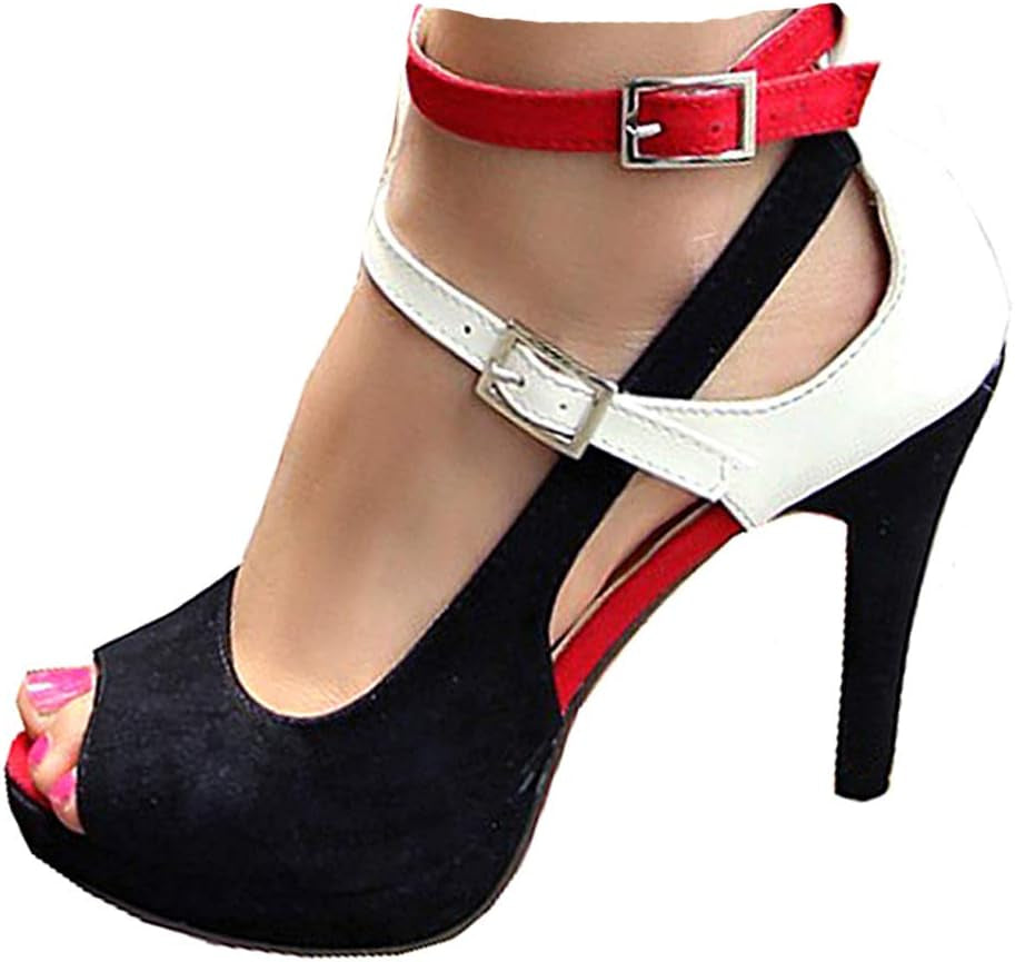 Women'S High Heels Shoes Ankle Straps Dress Heeled Sandals