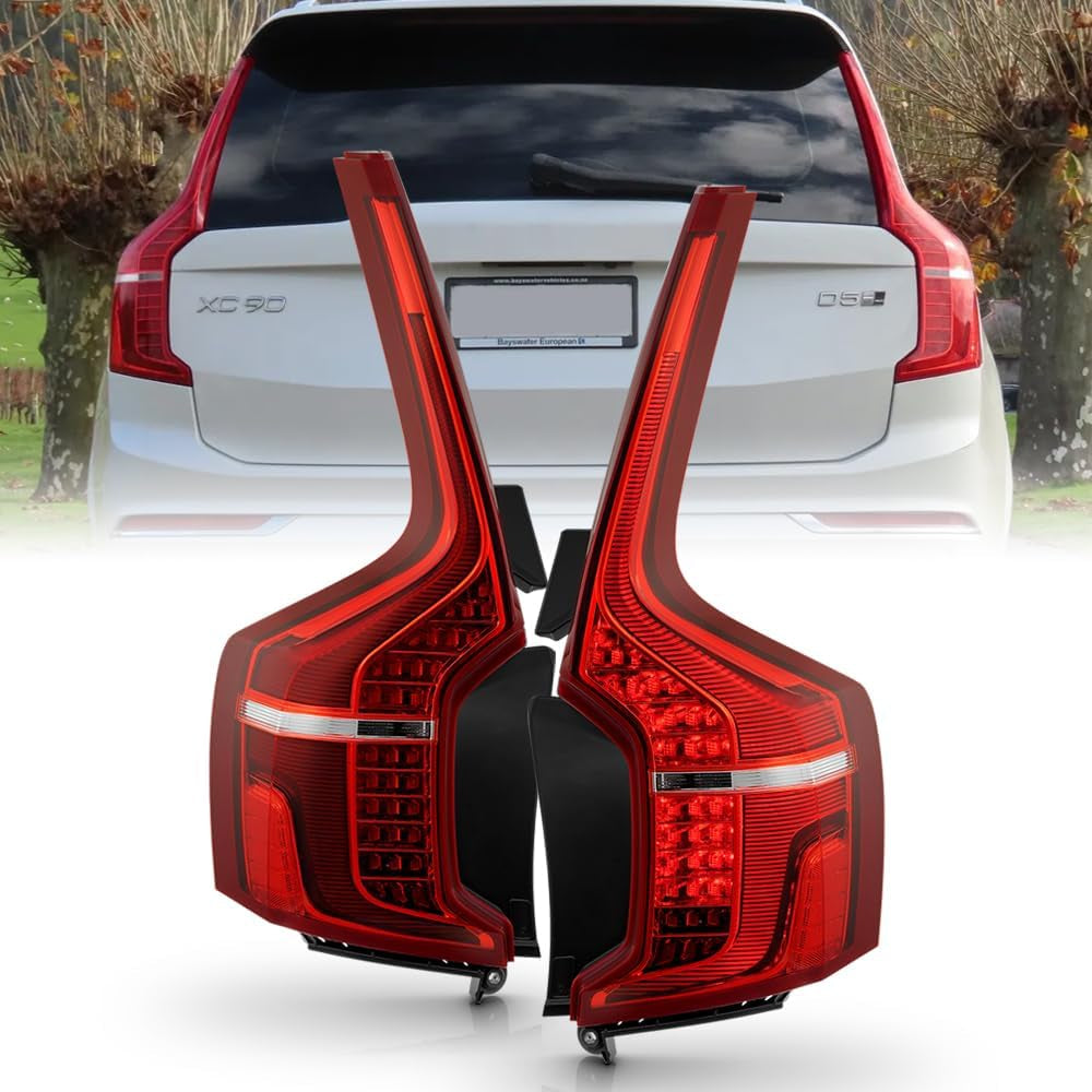 - for 2016-2024 Volvo XC90 Factory Style LED Tail Lights Brake Lamps Assembly Replacement Pair Set Left+Right