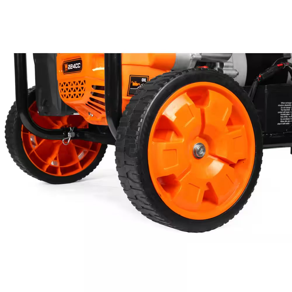 5,600-Watt Portable Gasoline Generator with Wheel Kit, Electric Start, 224Cc, Transfer-Switch, Rv-Ready, and CO Watchdog