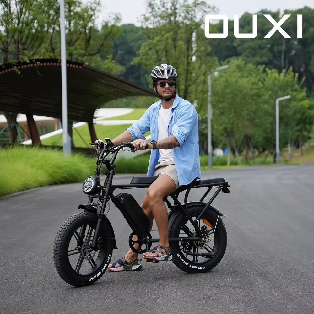 Electric Bike Adults, Electric Mountain Bike with 750W Motor 48V 15Ah Removable Larger Battery 31MPH 20'' Fat Tire E Bike