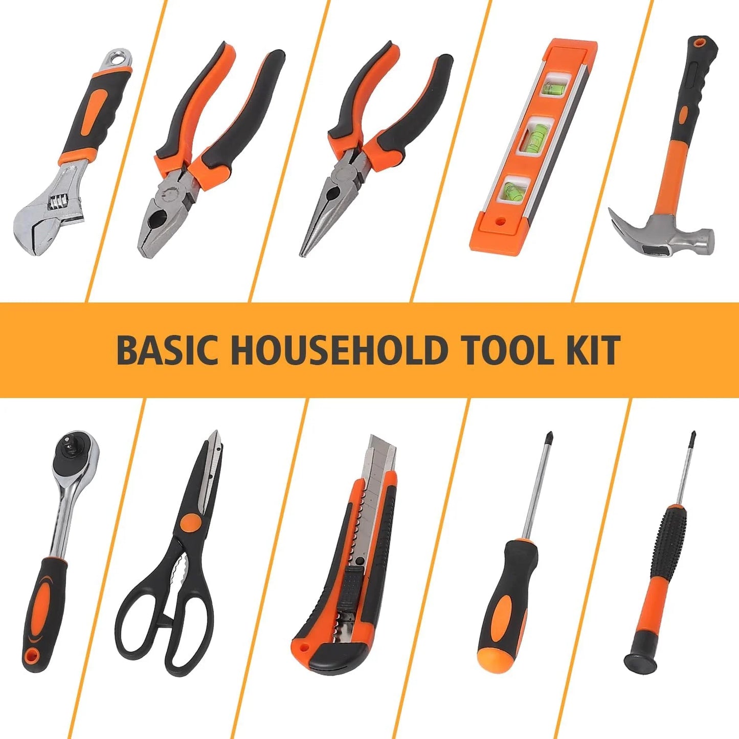 247Pcs Household Hand Tool Kit, General Home/Auto Repair Tool Set For, Household Hand Tool Set with Plier, Screwdriver Set, Socket Set, General Mechanic Tool Set with Portable Storage Case