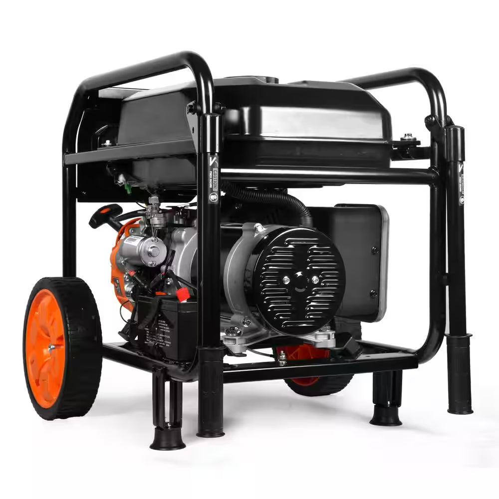 5,600-Watt Portable Gasoline Generator with Wheel Kit, Electric Start, 224Cc, Transfer-Switch, Rv-Ready, and CO Watchdog