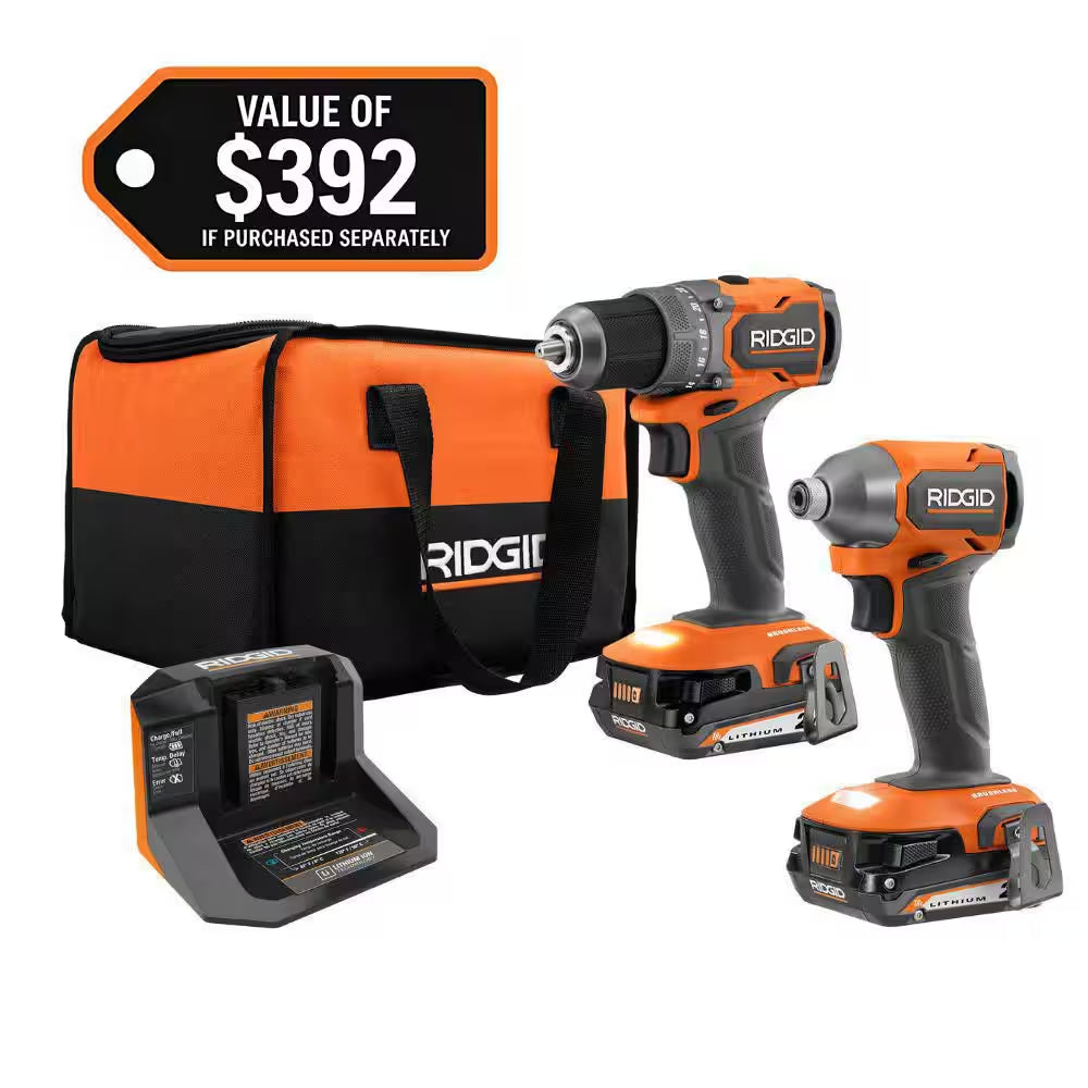 18V Subcompact Brushless 2-Tool Combo Kit with Drill/Driver, Impact Driver, (2) 2.0 Ah Batteries, Charger, and Tool Bag