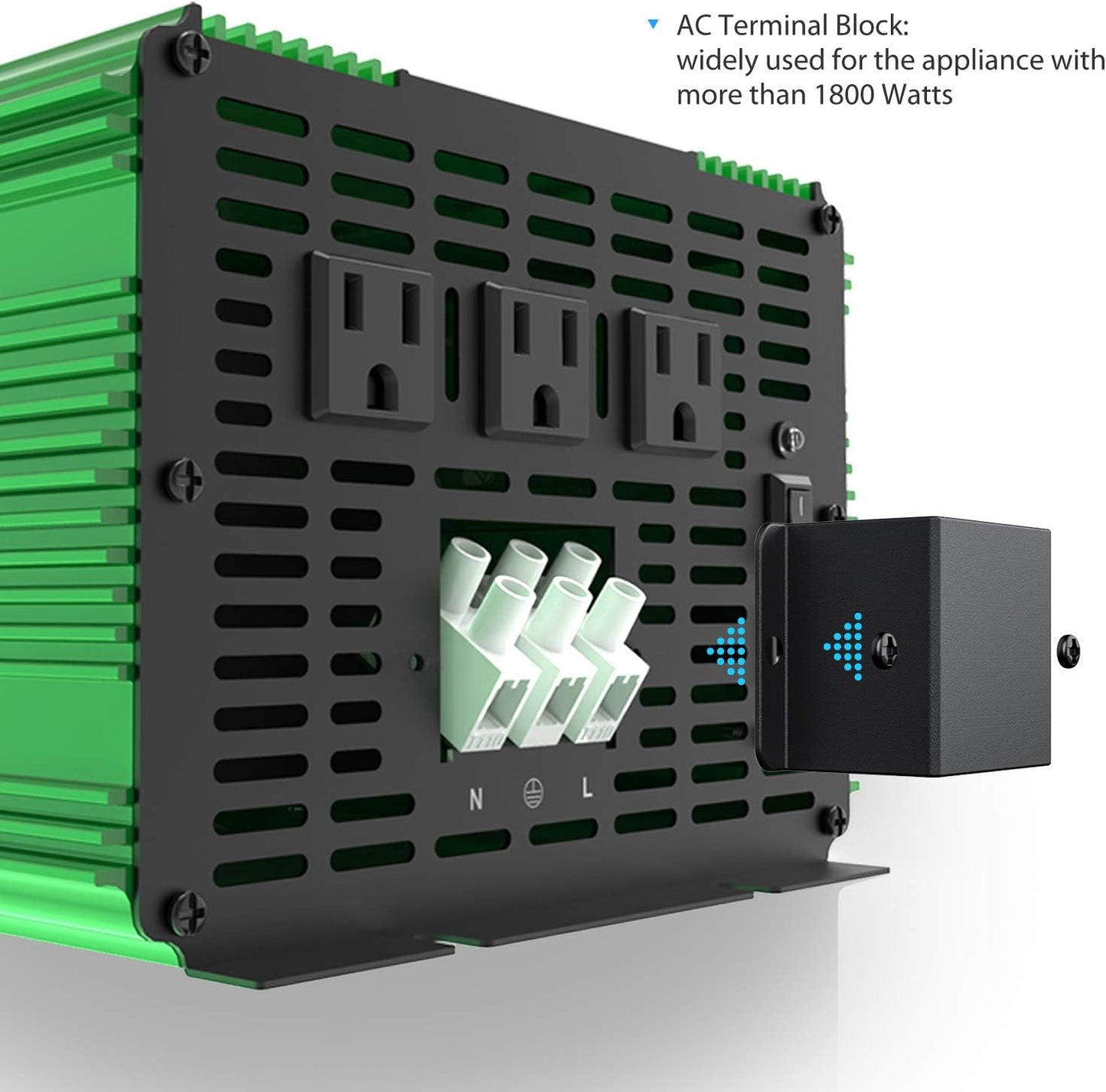 3000 Watt 24 Volts Power Inverter Pure Sine Wave 3000W DC 24V to 120V AC Solar Inverter with 3 Outlets and AC Terminal Block