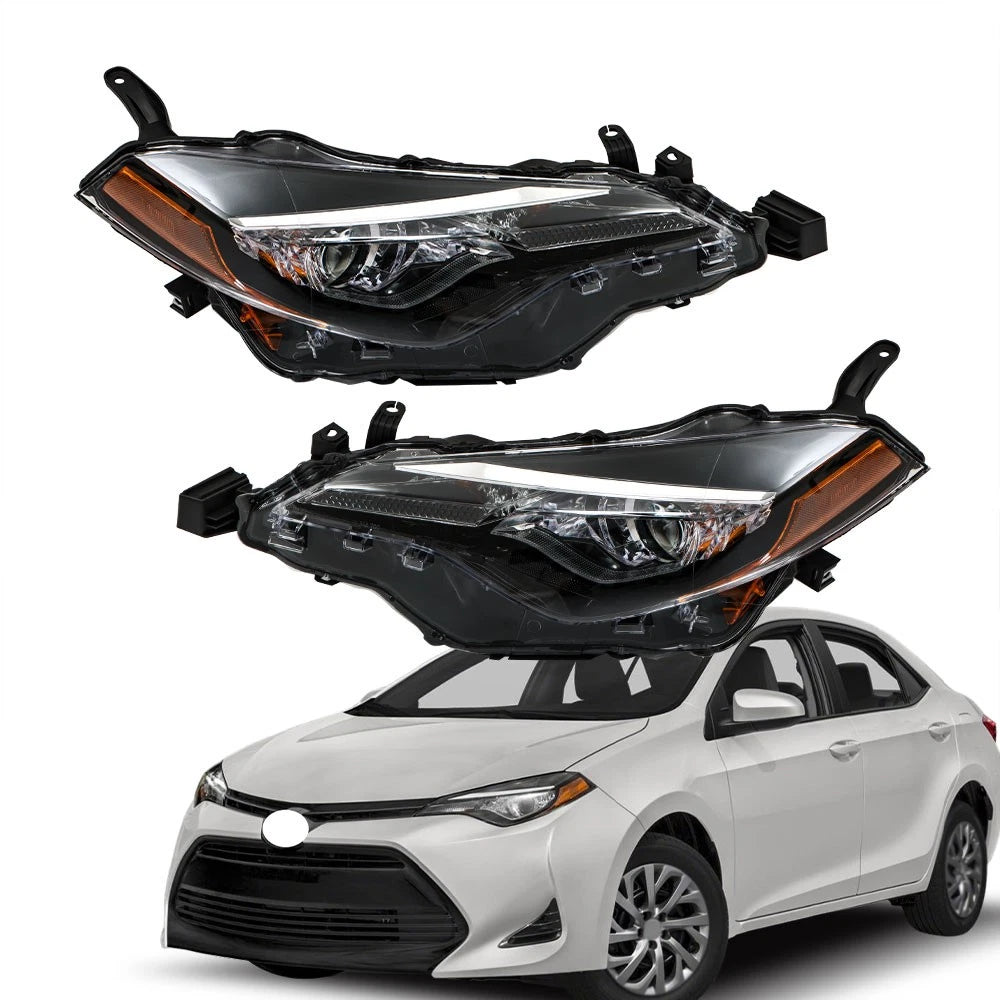 Pair Chrome Headlights For Toyota Corolla L Le Eco 2017-2019 Halogen Left+Right