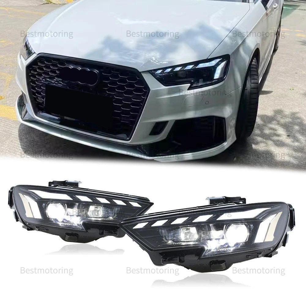For AUDI A3 S3 8V 2017-2020 LED DRL Sequential Projector Headlights Assembly US
